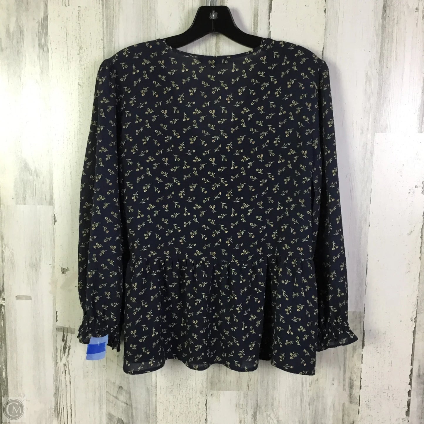 Top Long Sleeve By Madewell In Blue, Size: L