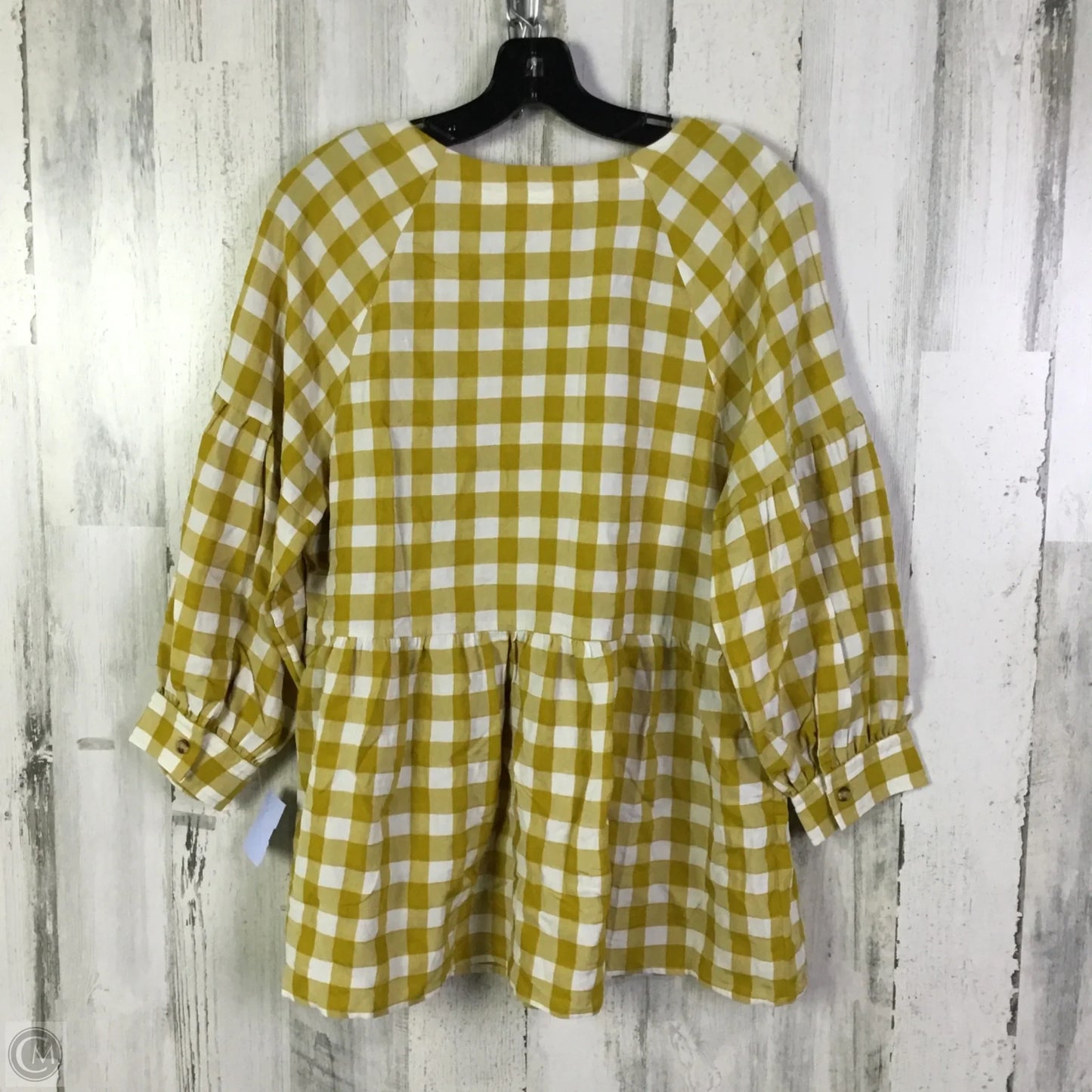 Top 3/4 Sleeve By Maeve In White & Yellow, Size: Xs
