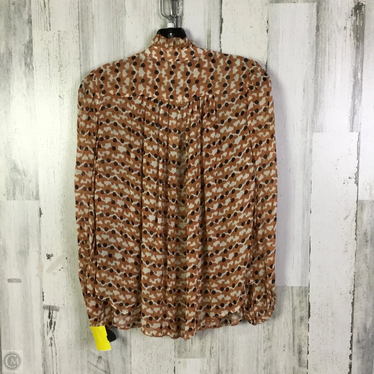 Blouse Long Sleeve By Anthropologie In Orange, Size: Xxs