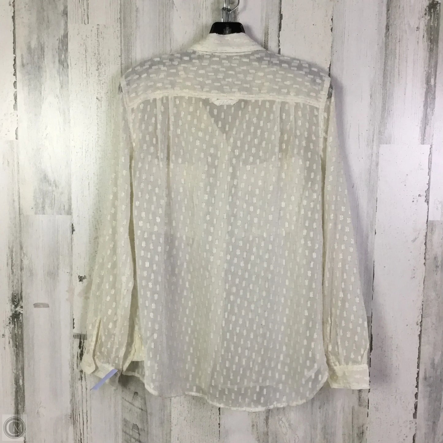 Top Long Sleeve By Banana Republic In Cream, Size: S