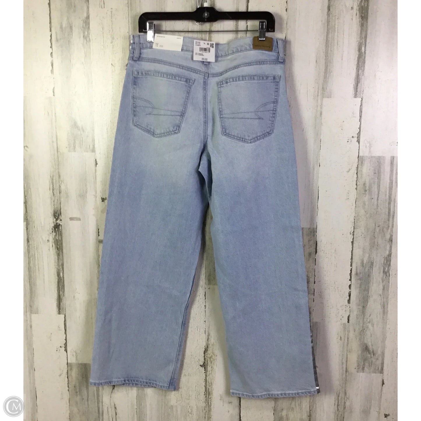 Jeans Straight By American Eagle In Blue Denim, Size: 12