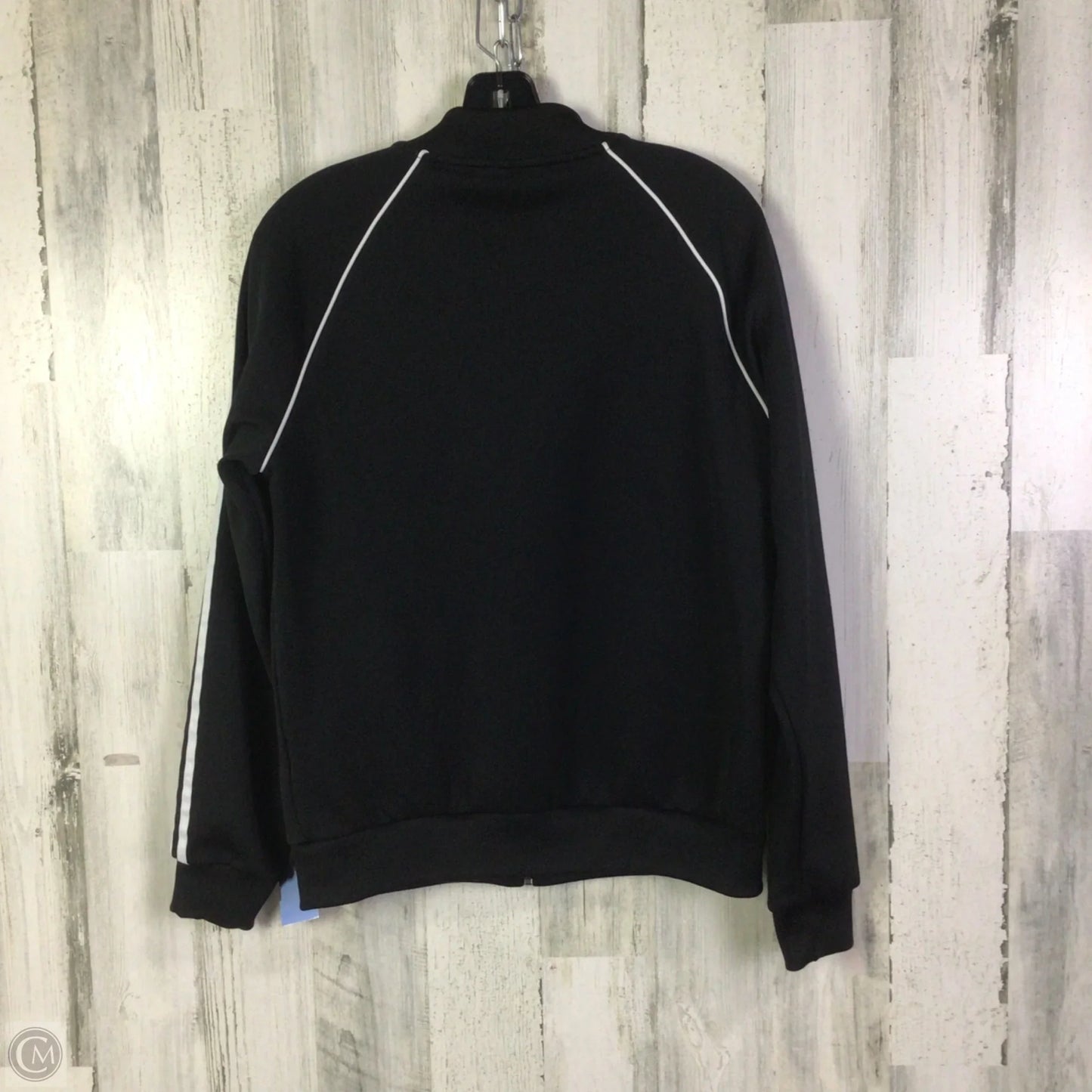 Athletic Jacket By Adidas In Black & White, Size: M