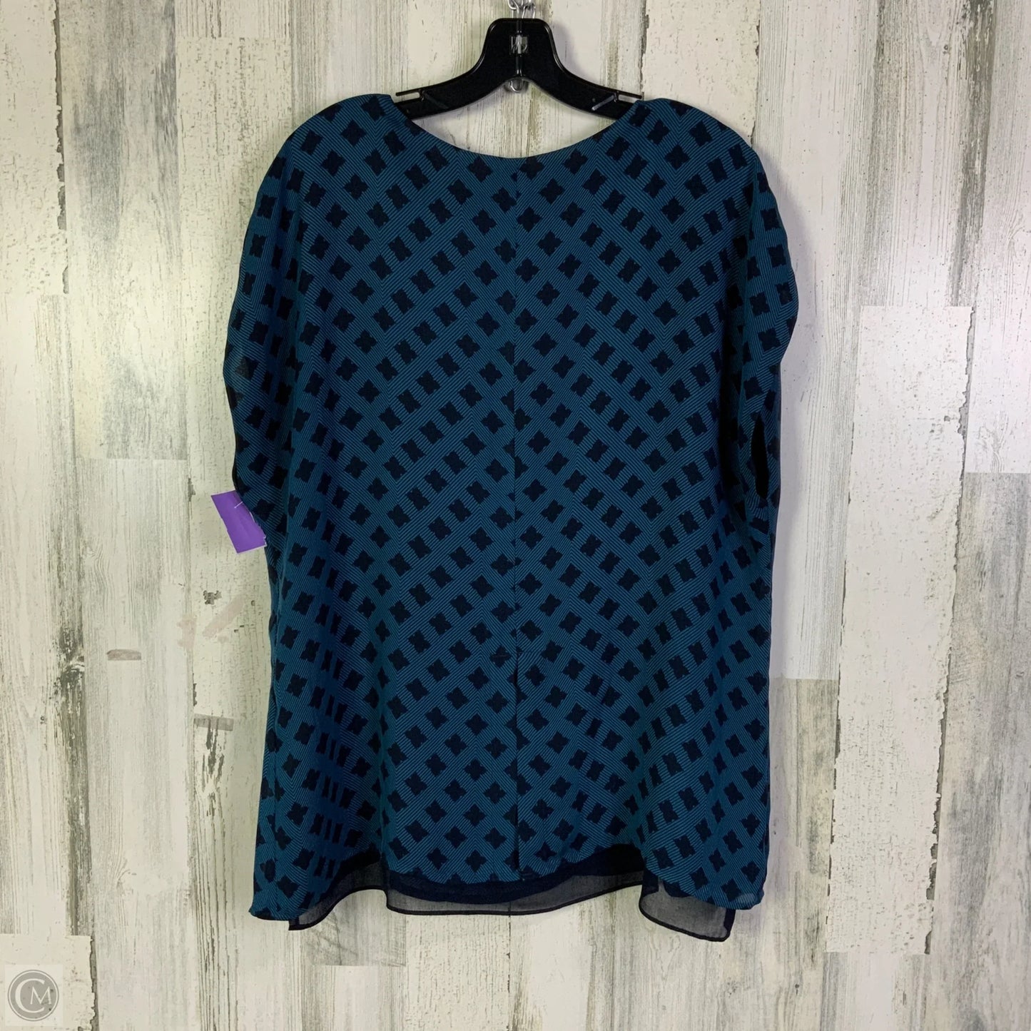 Blouse Short Sleeve By Cabi In Blue, Size: Xl