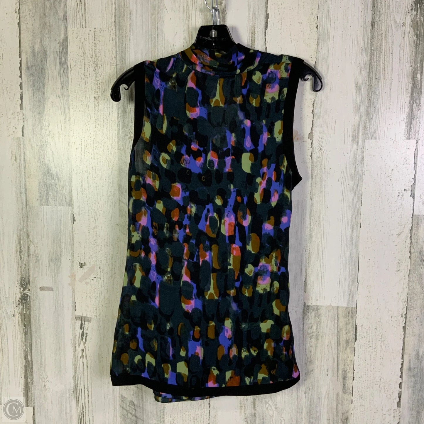 Blouse Sleeveless By Cabi In Black & Blue, Size: M