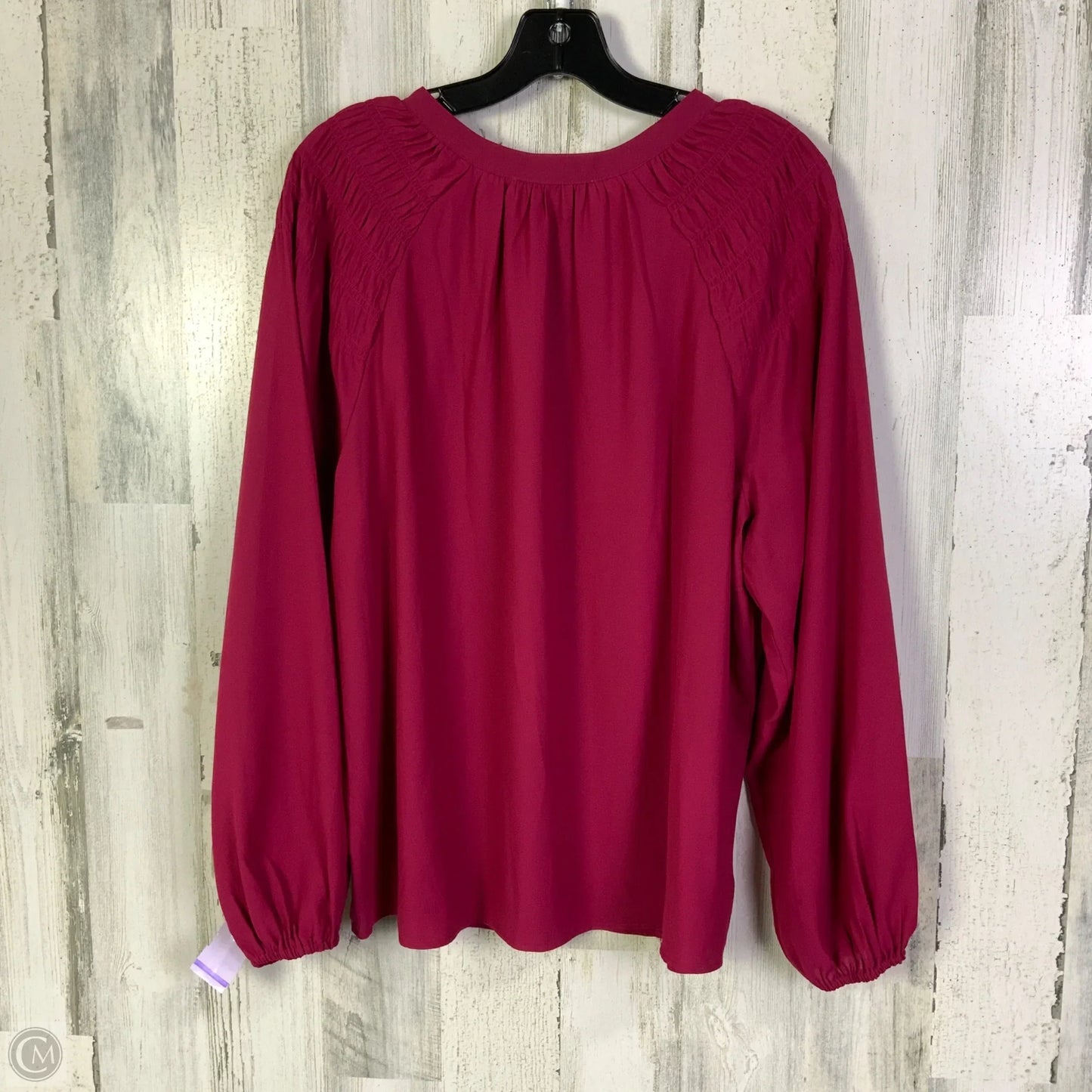 Blouse Long Sleeve By Loft In Pink, Size: L