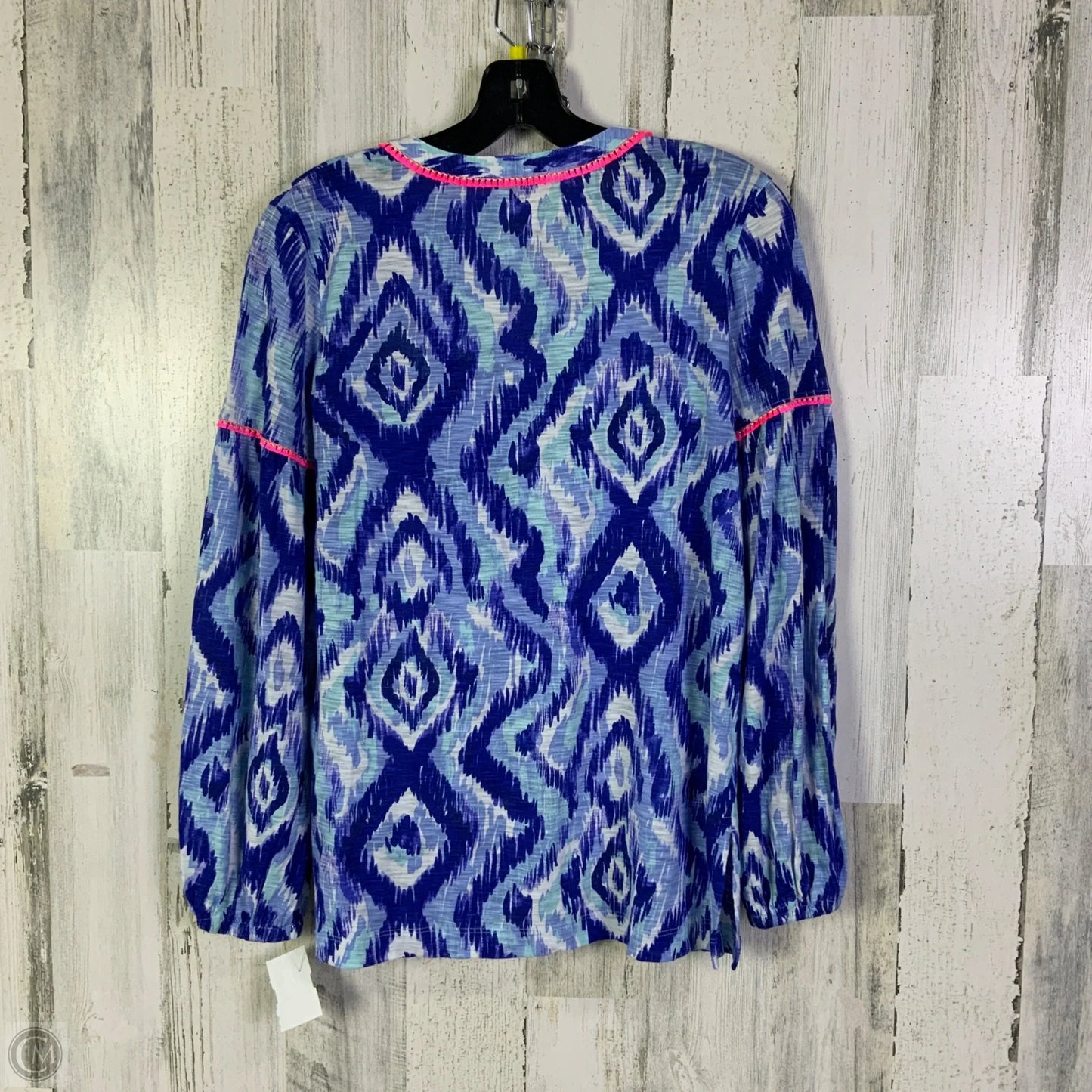 Top Long Sleeve Designer By Lilly Pulitzer In Blue & White, Size: Xs