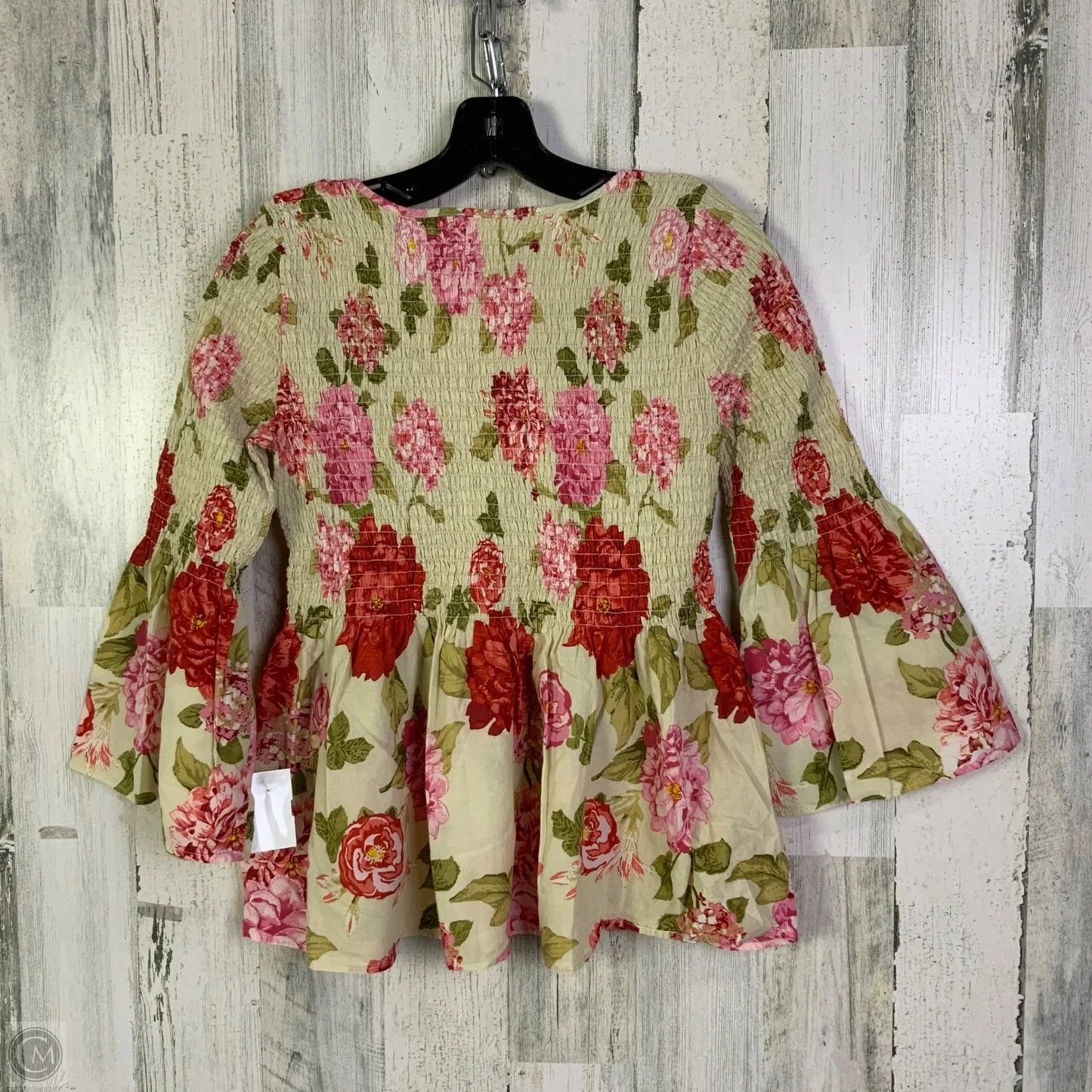 Top Long Sleeve By Jane And Delancey In Red & Tan, Size: S