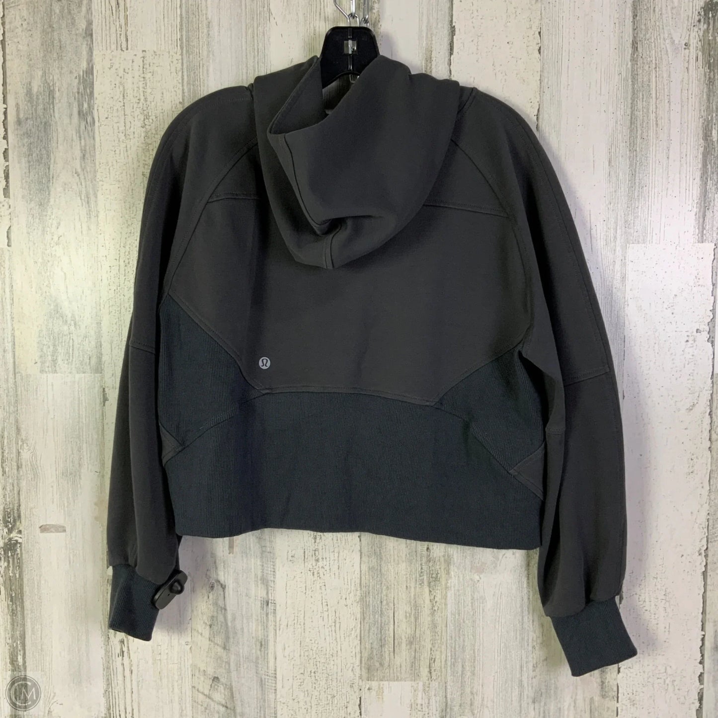 Athletic Sweatshirt Hoodie By Lululemon In Grey, Size: M