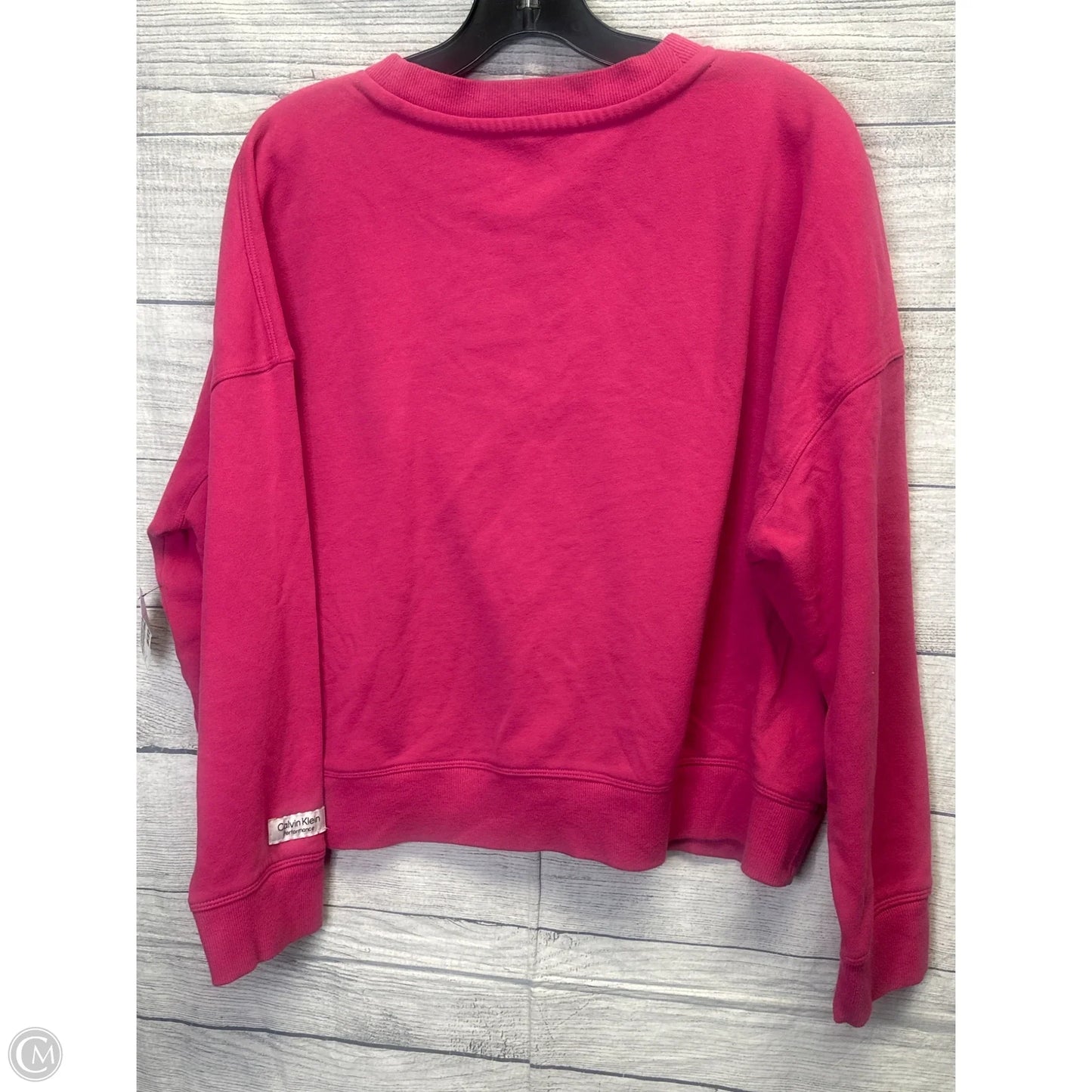 Athletic Sweatshirt Hoodie By Calvin Klein In Pink, Size: L