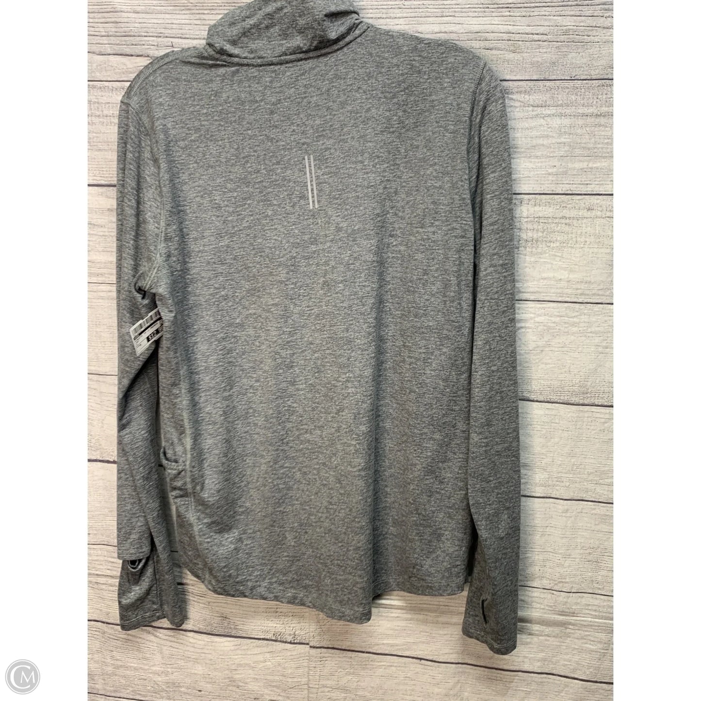 Athletic Top Long Sleeve Crewneck By Nike In Grey, Size: M