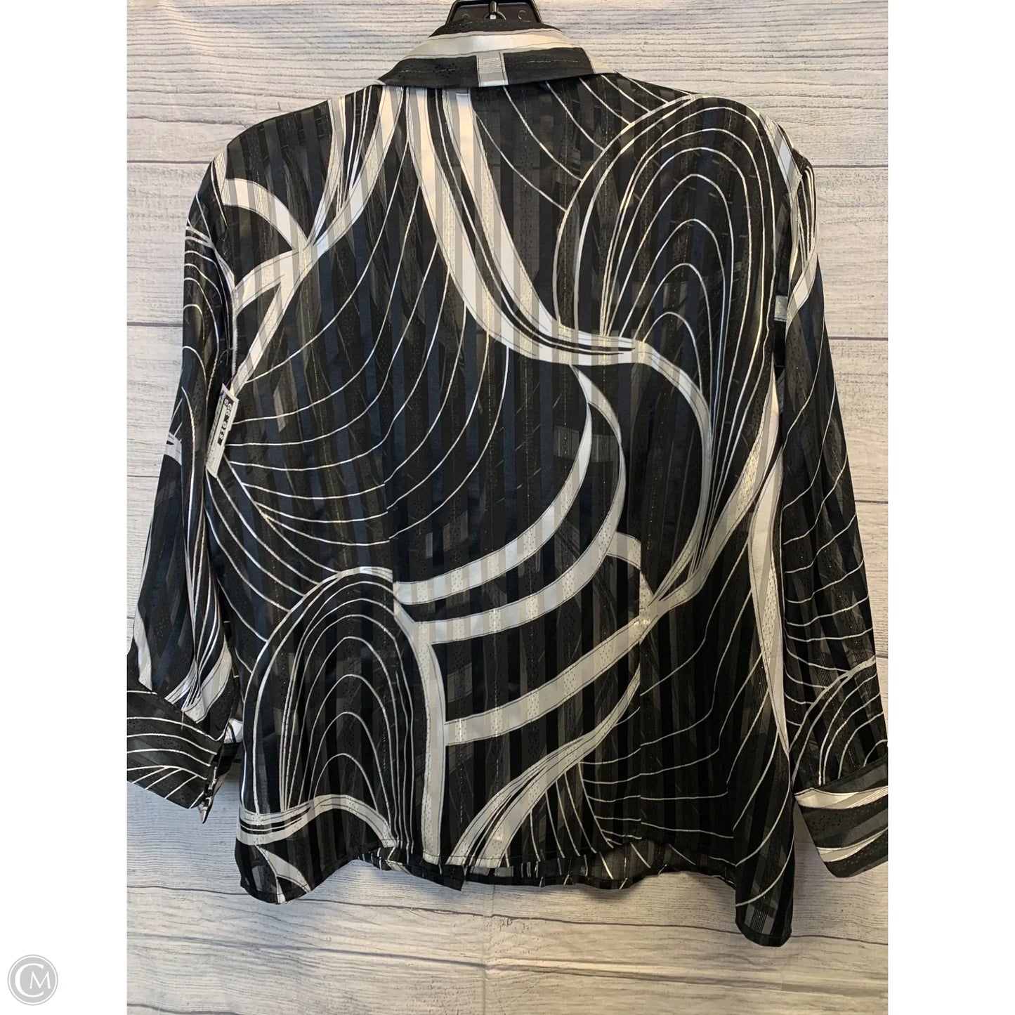 Top Long Sleeve By Jaipur In Black & Grey, Size: M
