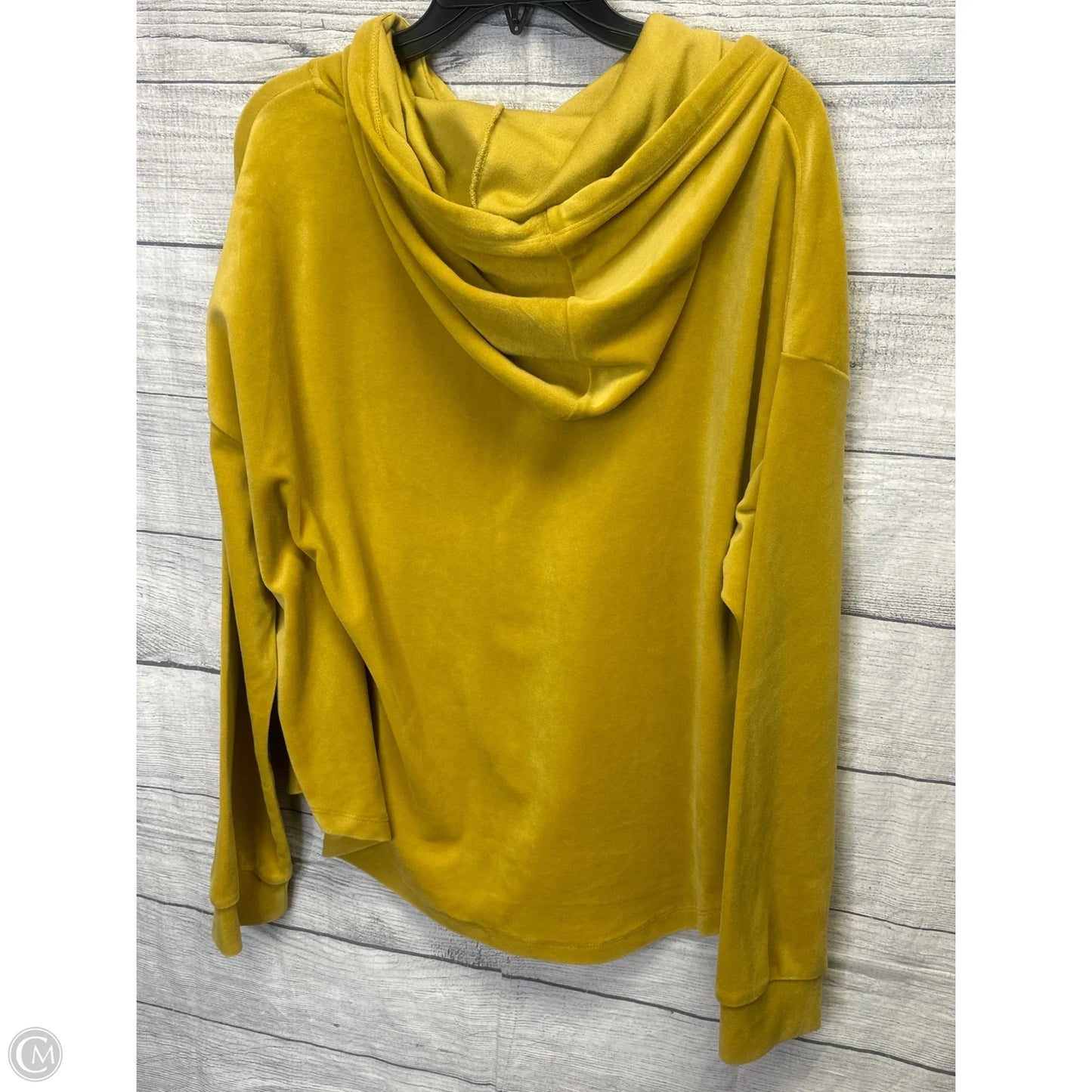 Athletic Sweatshirt Hoodie By Joan Vass In Yellow, Size: Xl