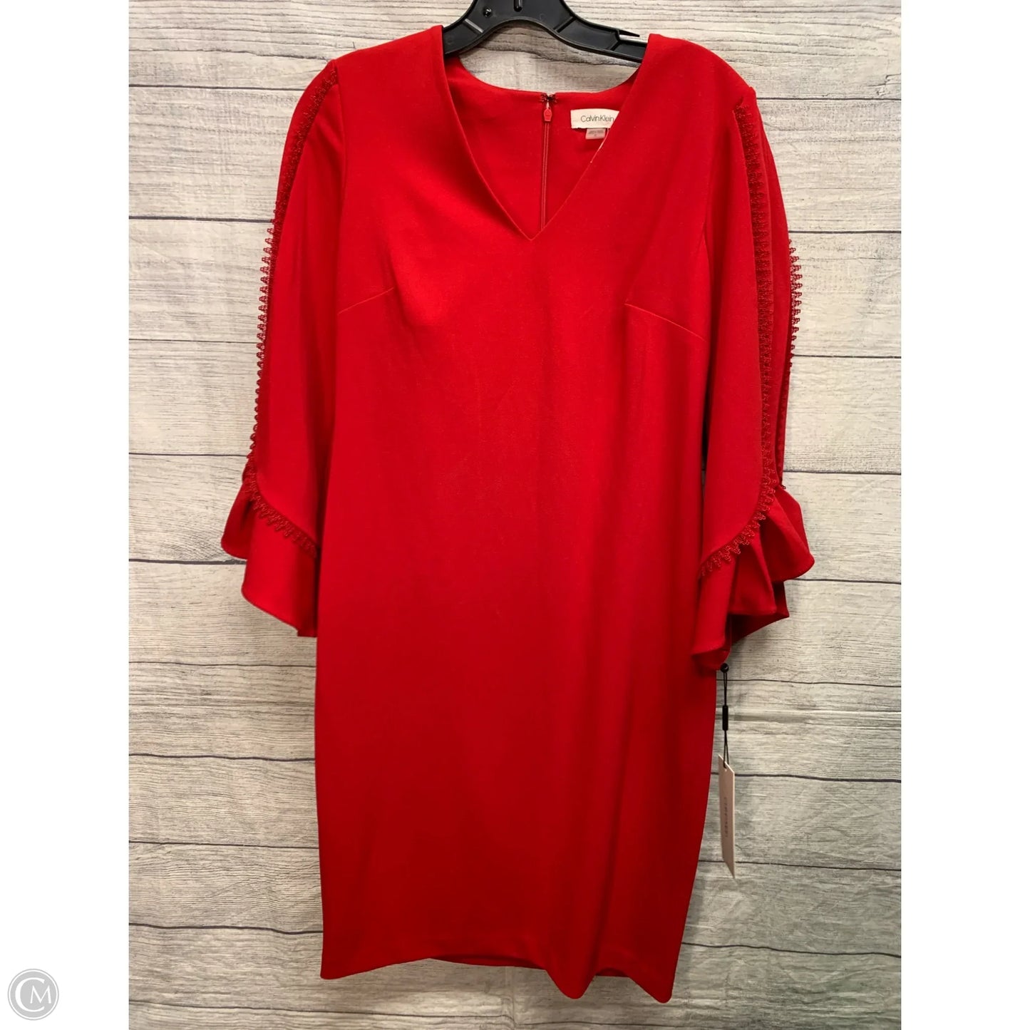 Dress Casual Midi By Calvin Klein In Red, Size: 10