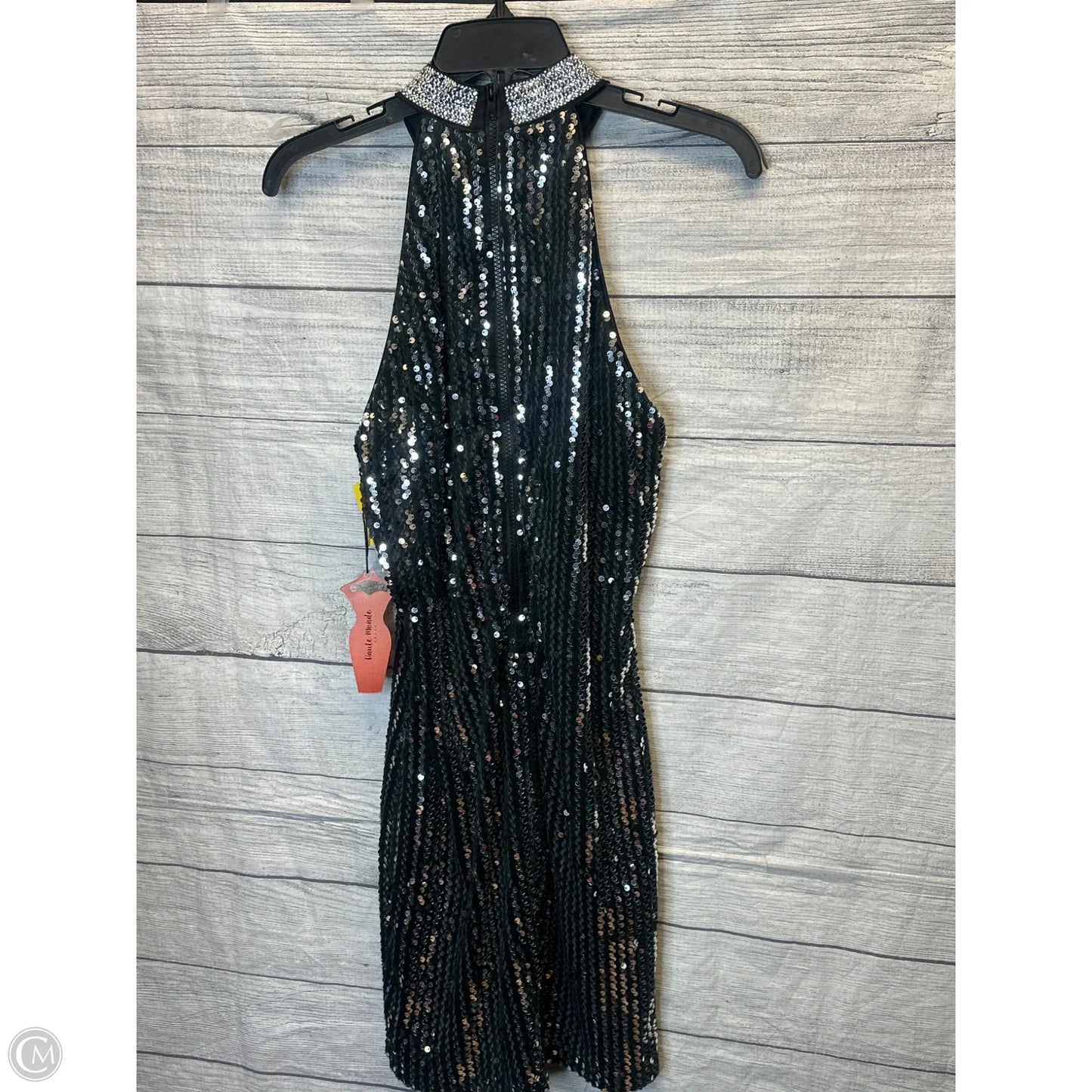 Dress Party Midi By Haute Monde In Black & Silver, Size: L