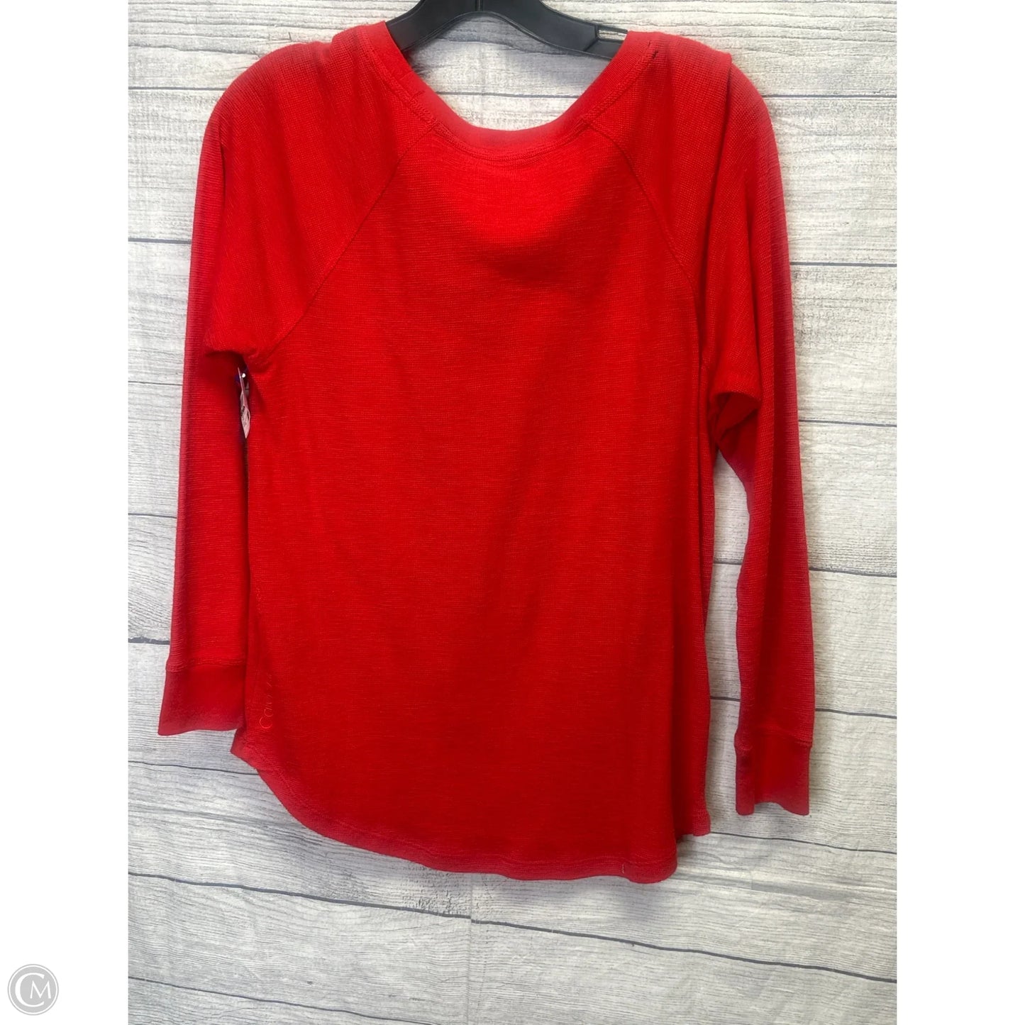 Top Long Sleeve By Calvin Klein In Red, Size: S