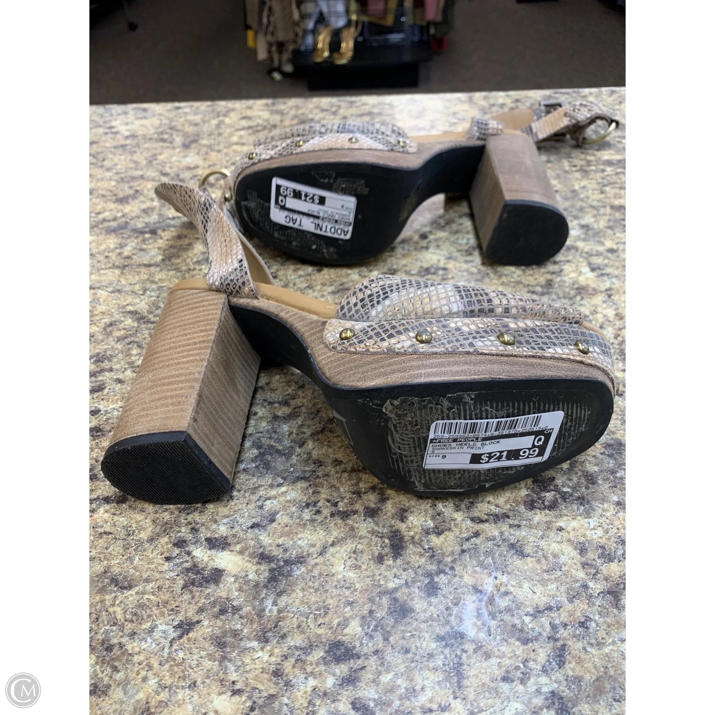 Shoes Heels Block By Free People In Snakeskin Print, Size: 9