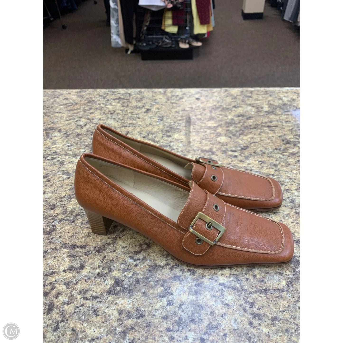 Shoes Heels Block By Joan And David In Brown, Size: 9