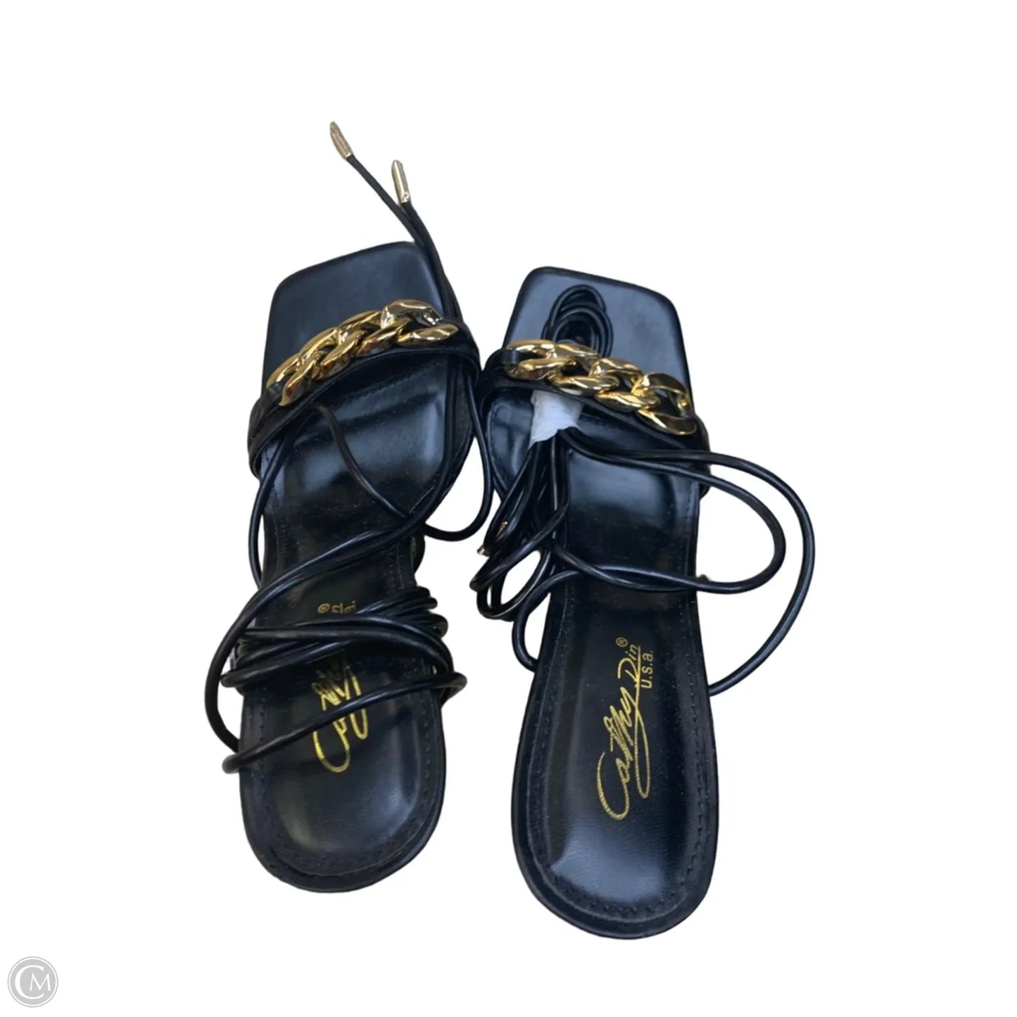 Shoes Heels Stiletto By Clothes Mentor In Black & Gold, Size: 8.5