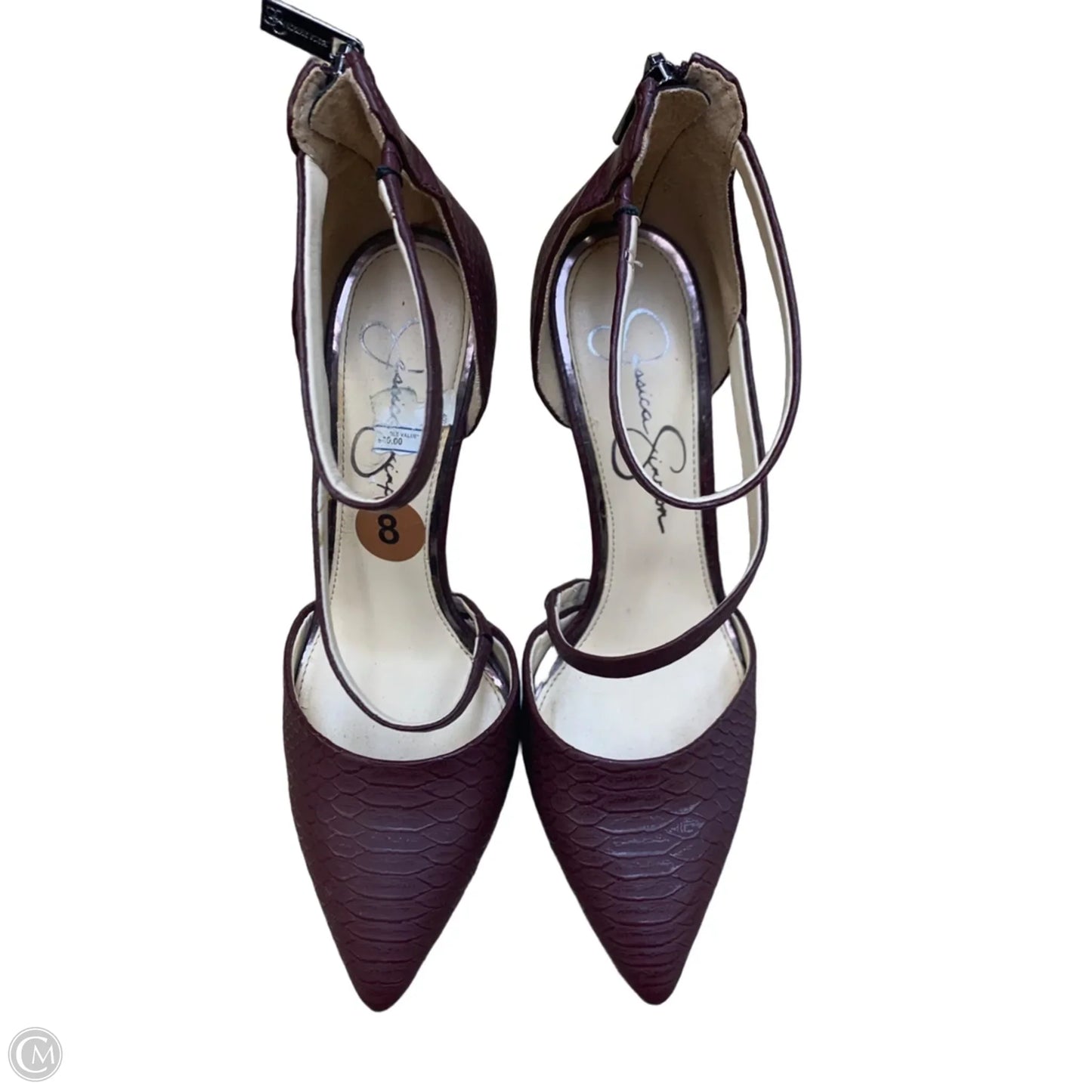 Shoes Heels Stiletto By Jessica Simpson In Maroon, Size: 8