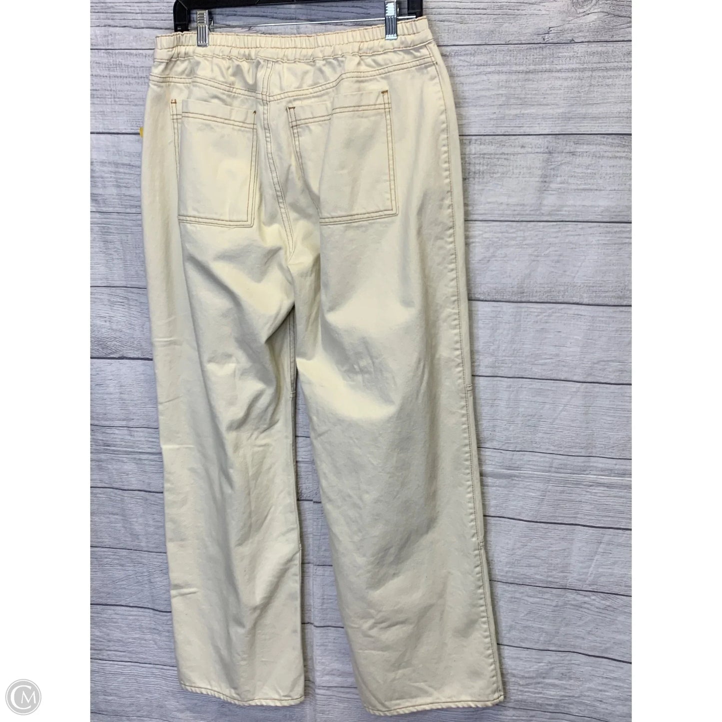 Jeans Wide Leg By Fashion Nova In Cream, Size: 13