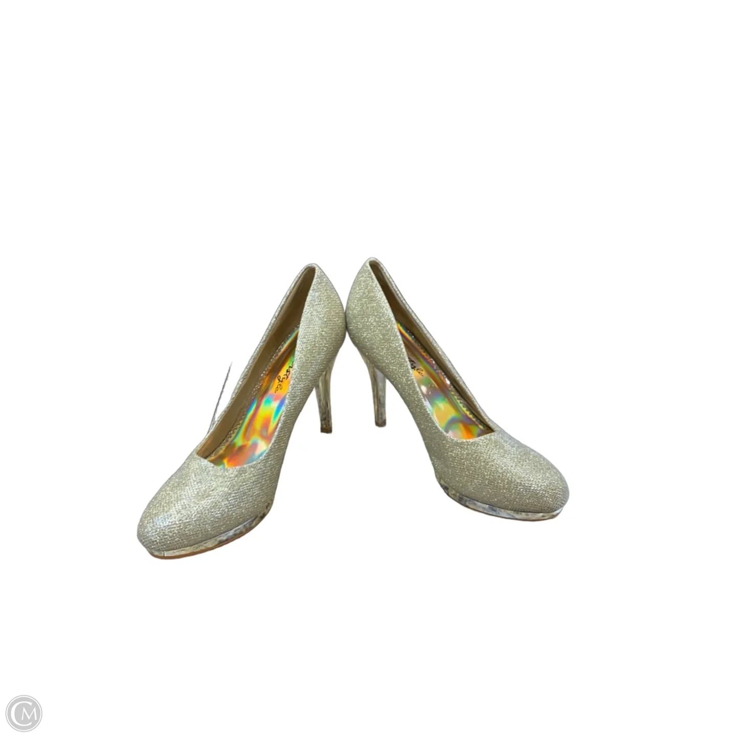 Shoes Heels Stiletto By Herstyle In Gold, Size: 10