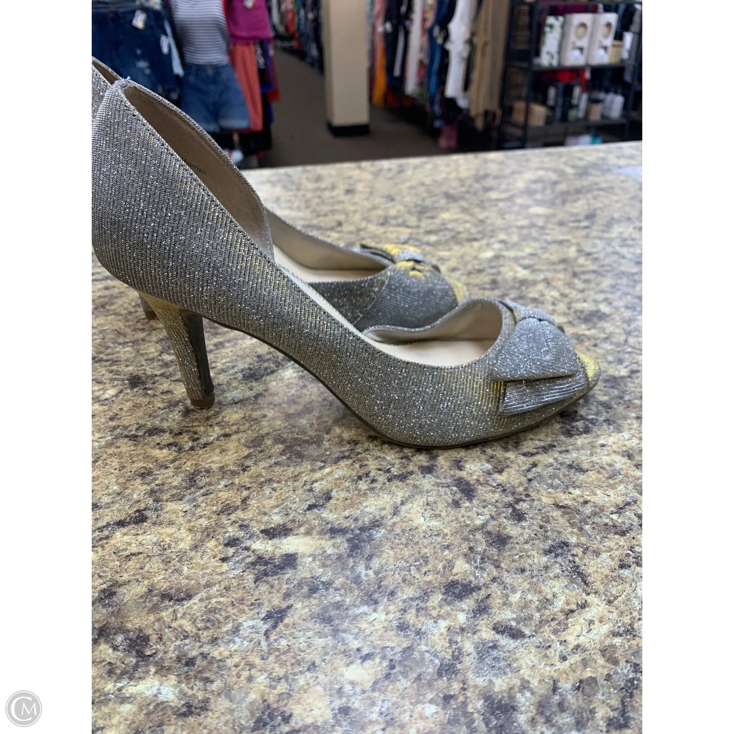 Shoes Heels Stiletto By Kelly And Katie In Silver, Size: 8.5