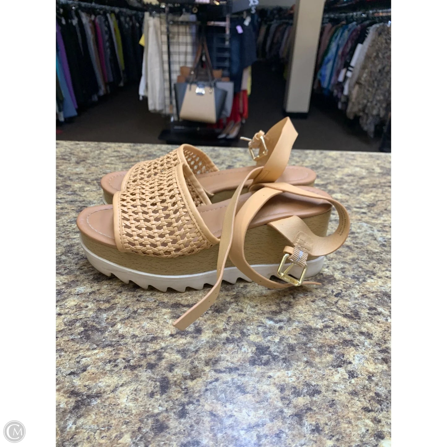 Shoes Heels Platform By Universal Thread In Peach, Size: 6.5