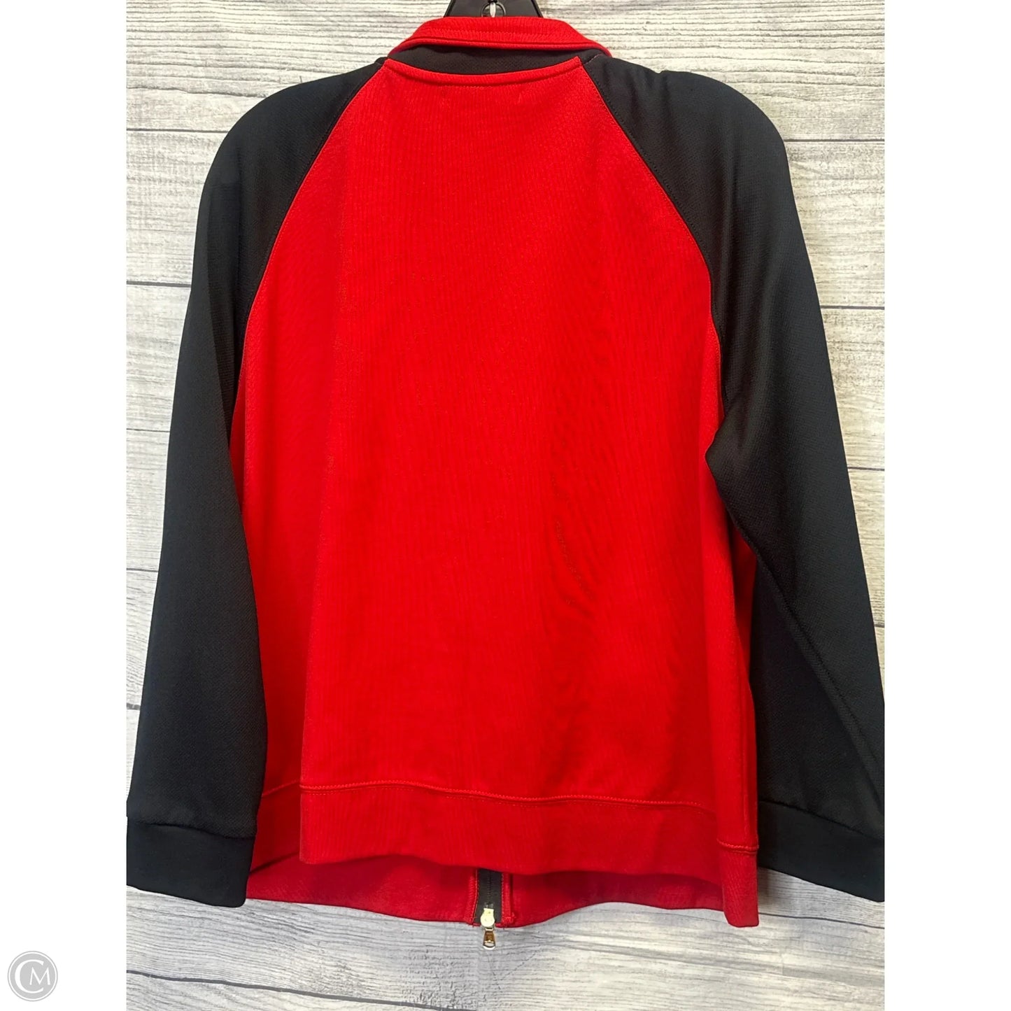 Athletic Jacket By Lauren By Ralph Lauren In Black & Red, Size: Xl