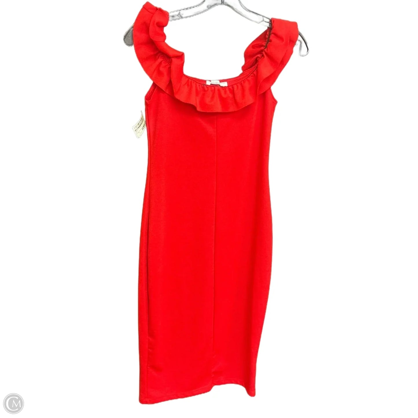 Dress Casual Midi By Zara In Red, Size: M