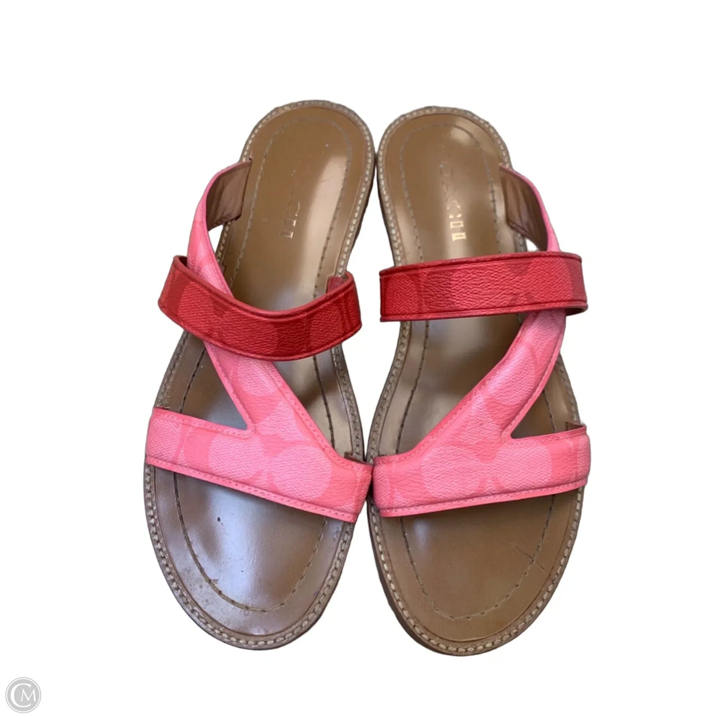 Sandals Designer By Coach In Pink & Red, Size: 8