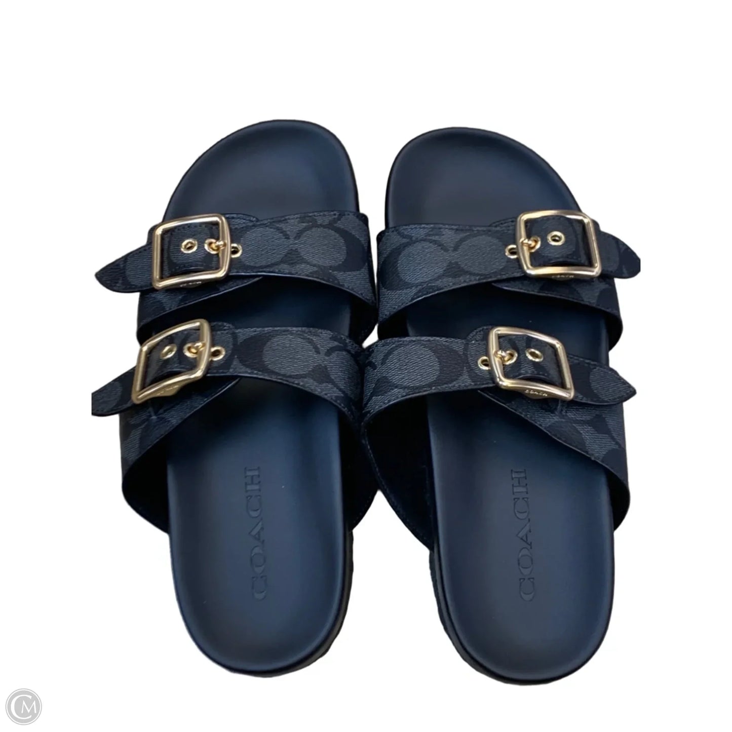 Sandals Designer By Coach In Black & Grey, Size: 7
