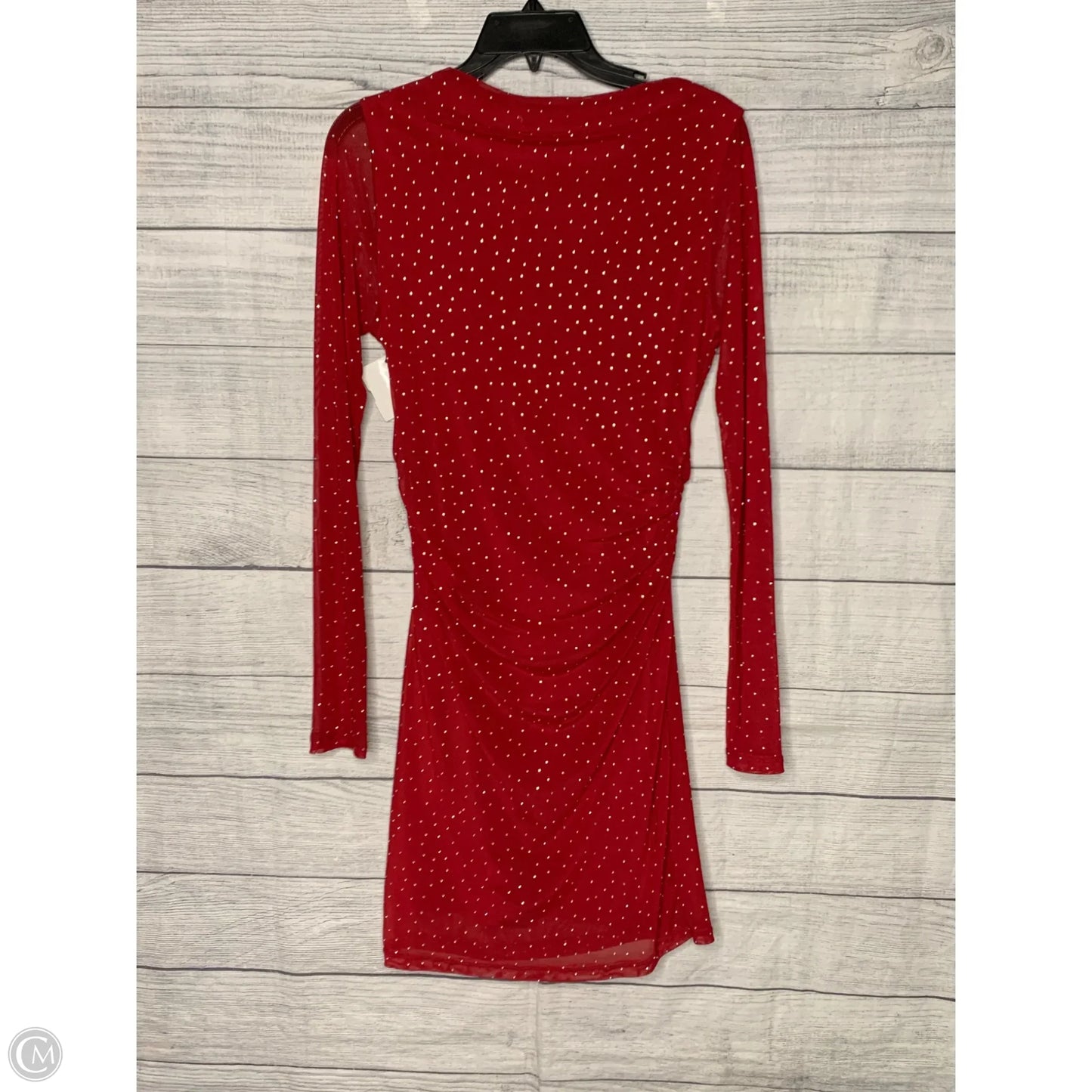 Dress Casual Maxi By Haute Monde In Red & Silver, Size: L