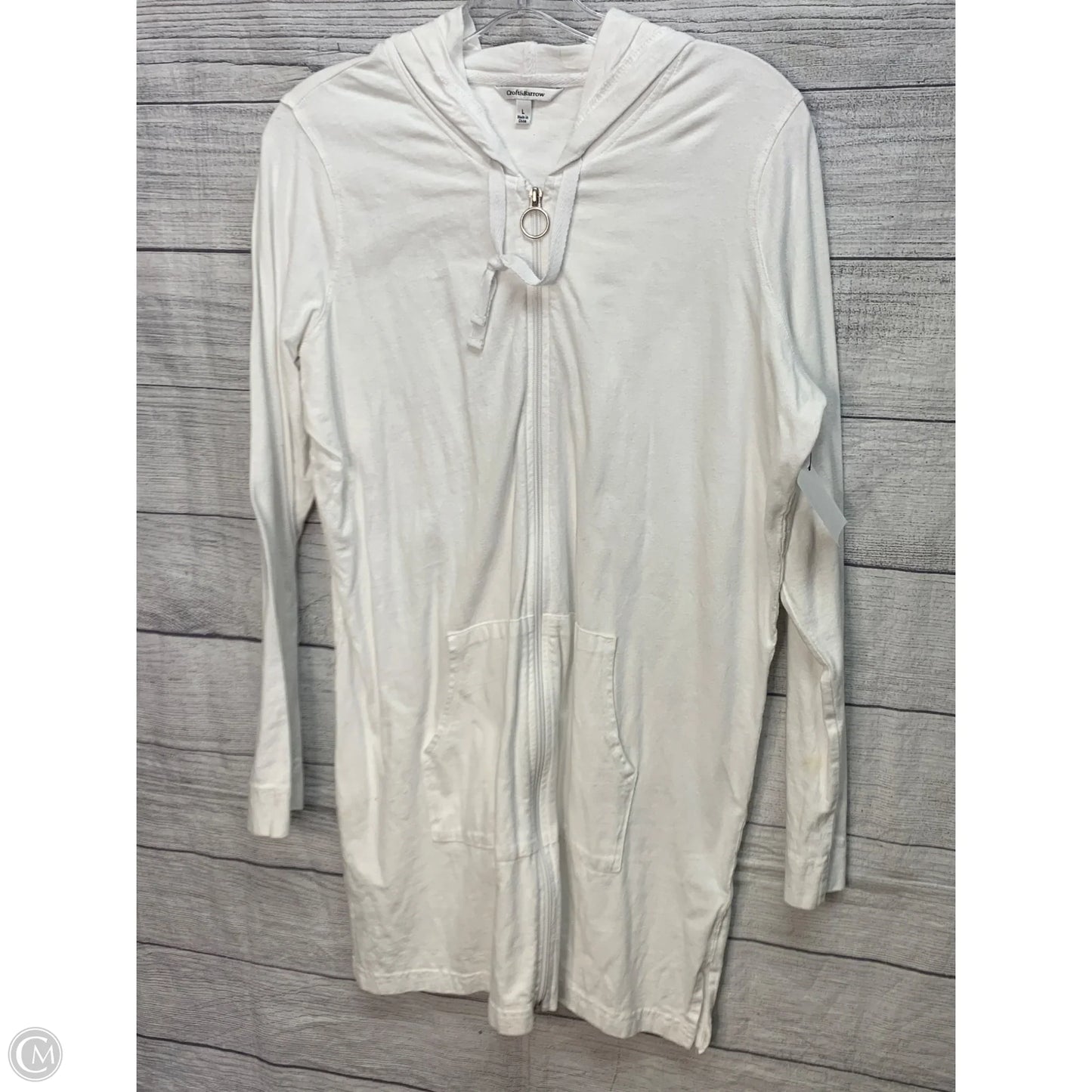 Athletic Jacket By Croft And Barrow In White, Size: L