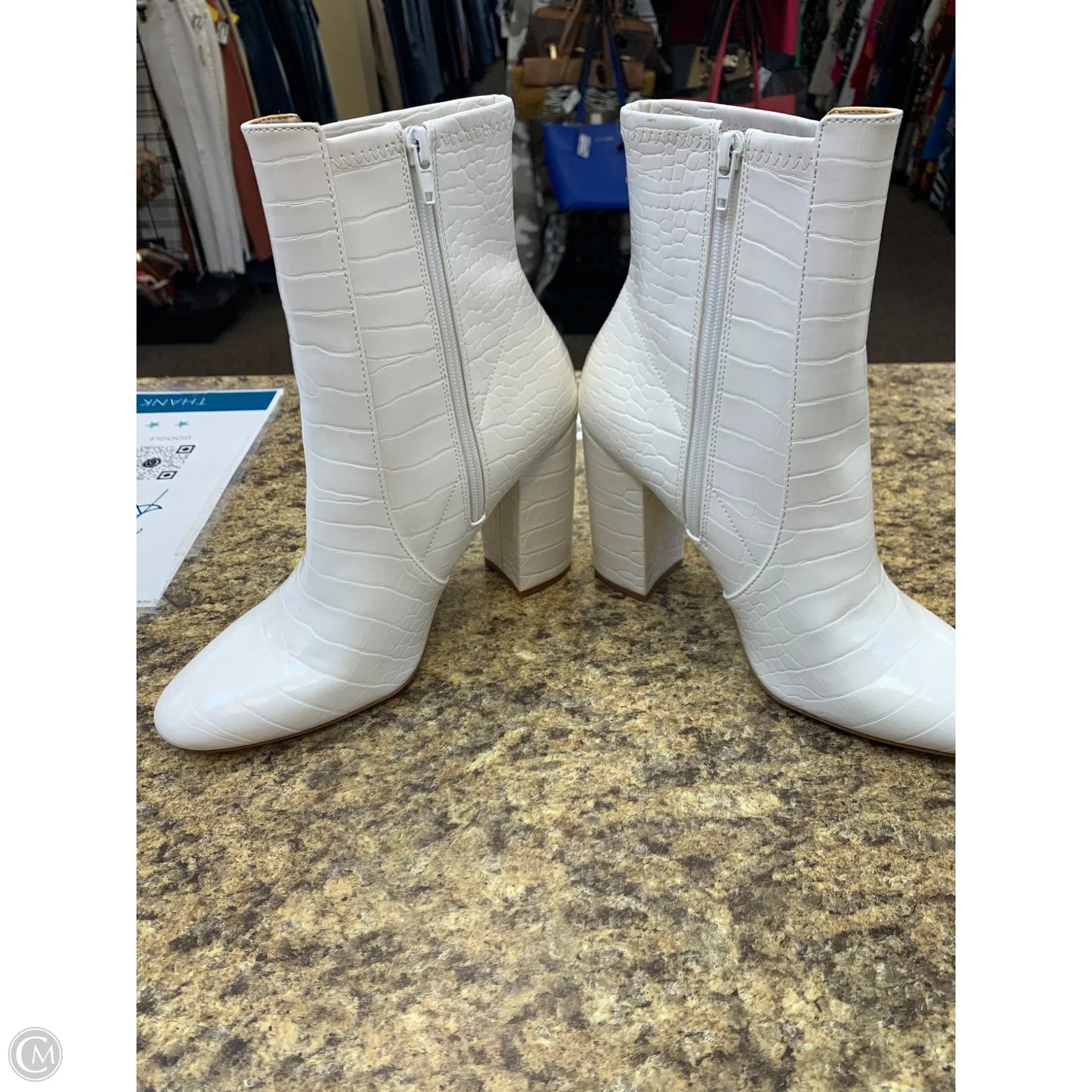 Boots Ankle Heels By Aldo In White, Size: 10