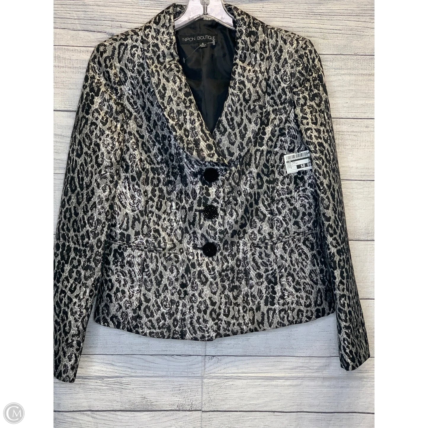 Skirt Midi By Cmf In Black & Silver, Size: 6