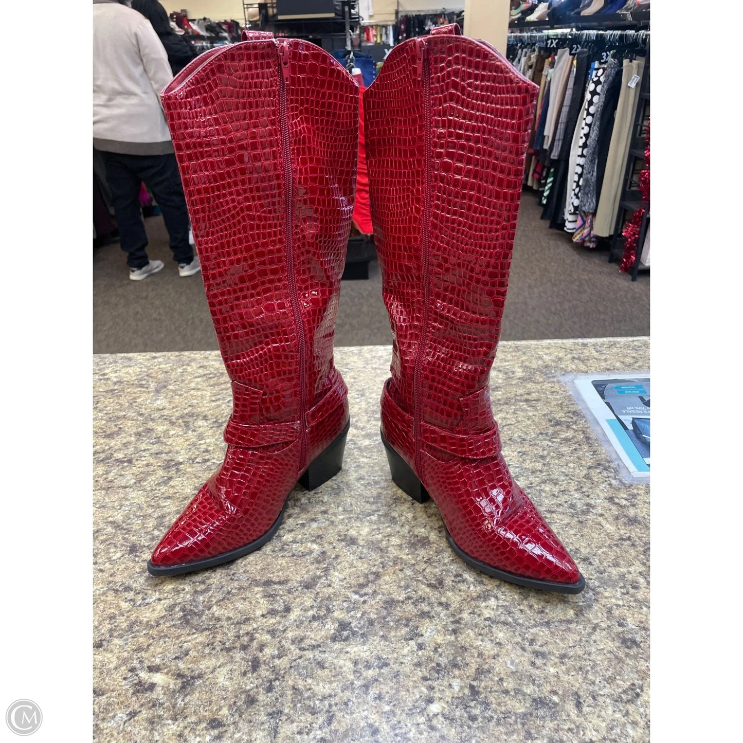 Boots Western By Bamboo In Red, Size: 7.5