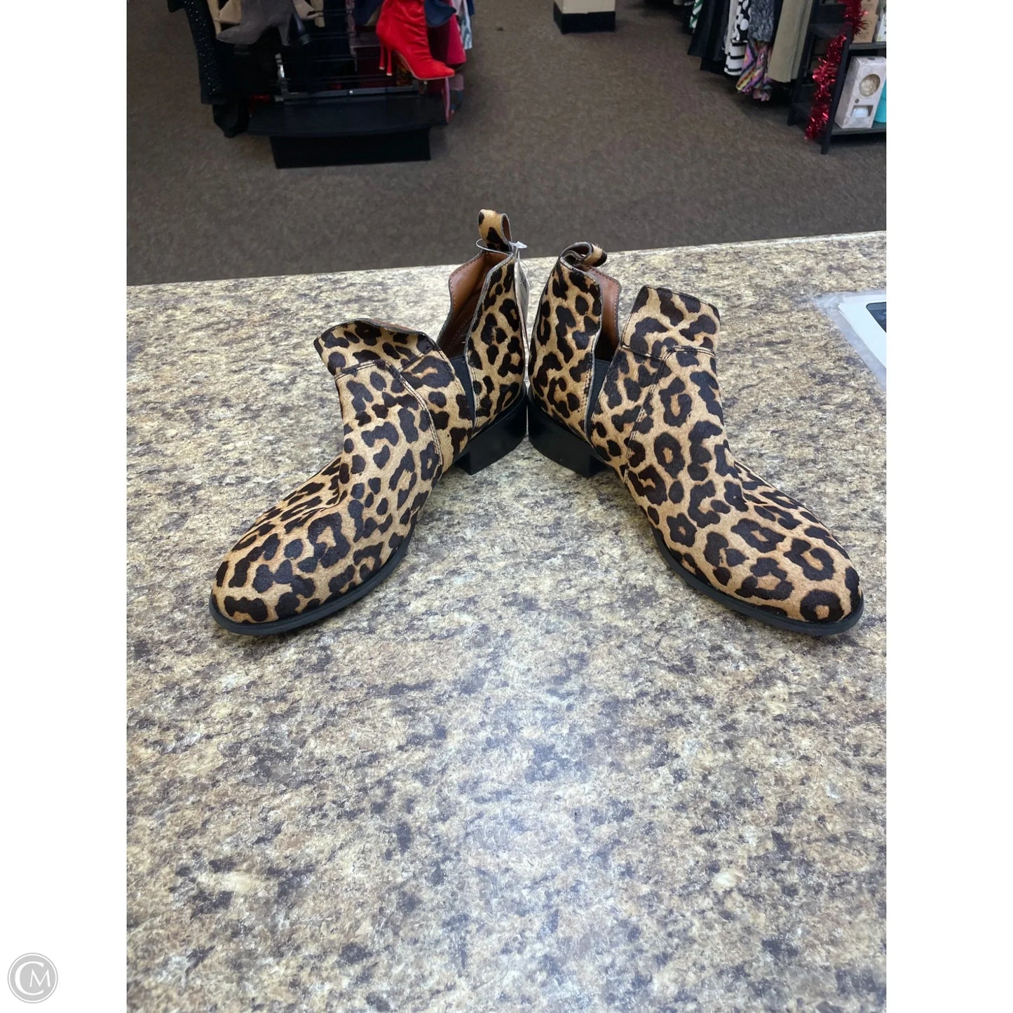Boots Ankle Flats By Franco Sarto In Animal Print, Size: 8