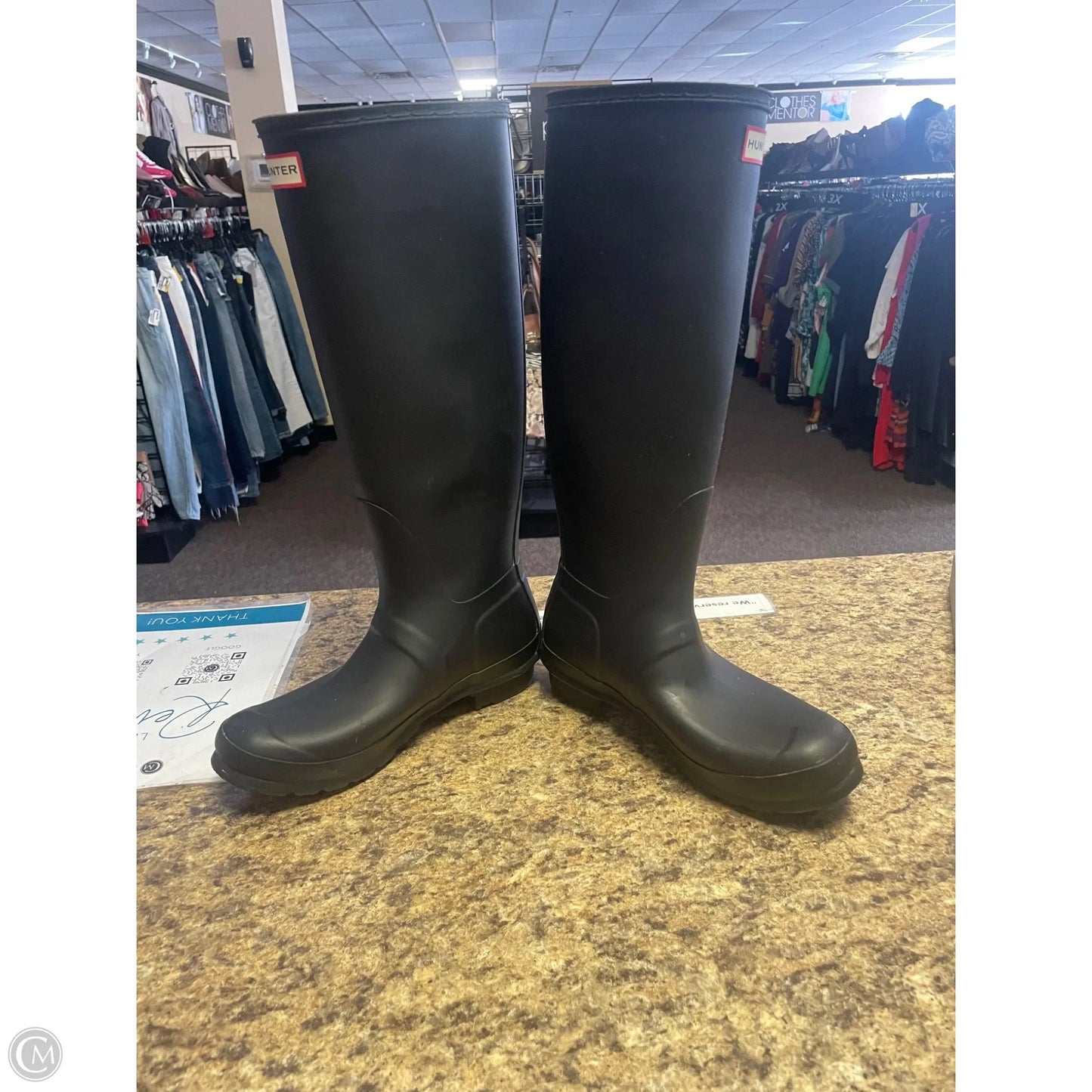 Boots Knee Flats By Hunter In Black, Size: 9