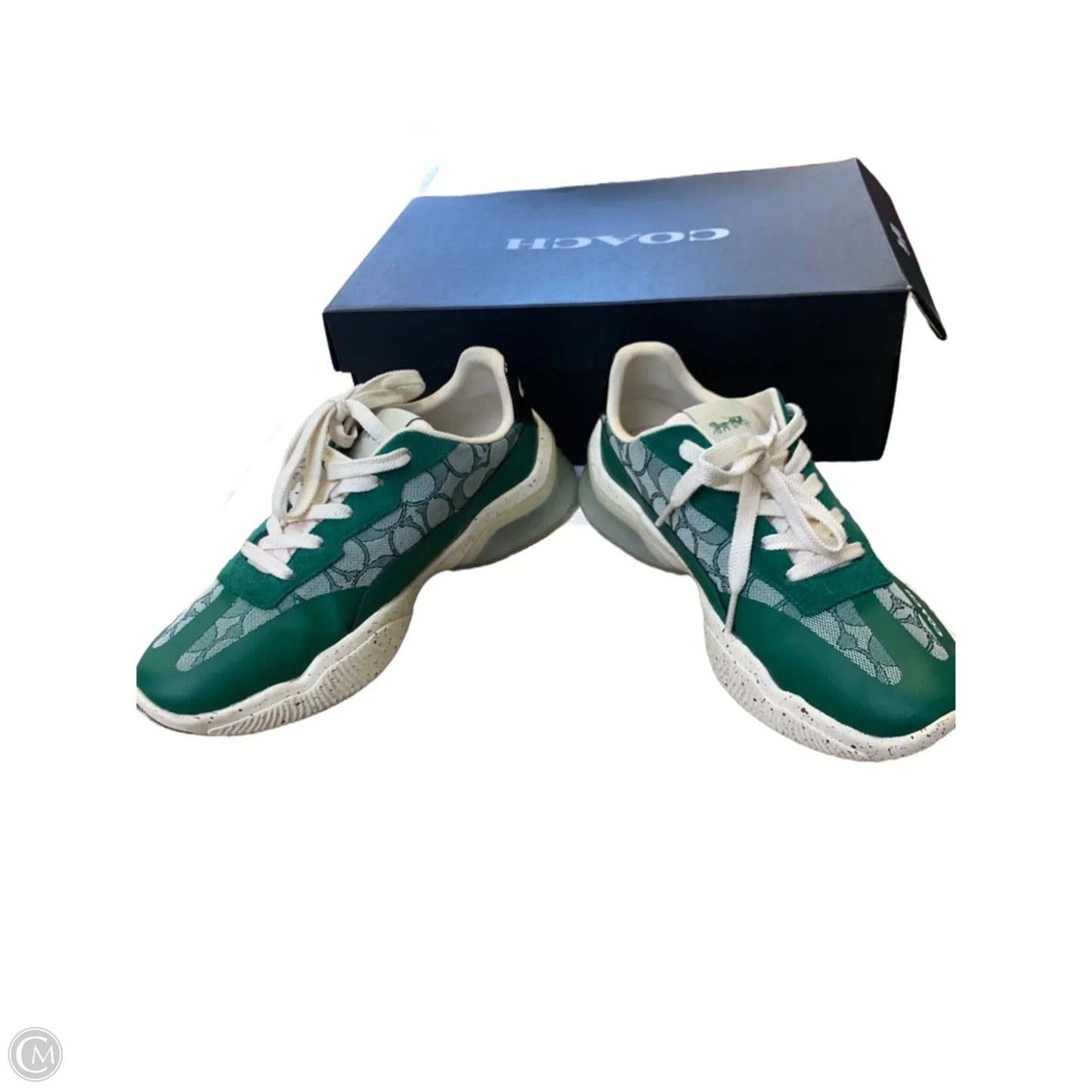 Shoes Designer By Coach In Cream & Green, Size: 9