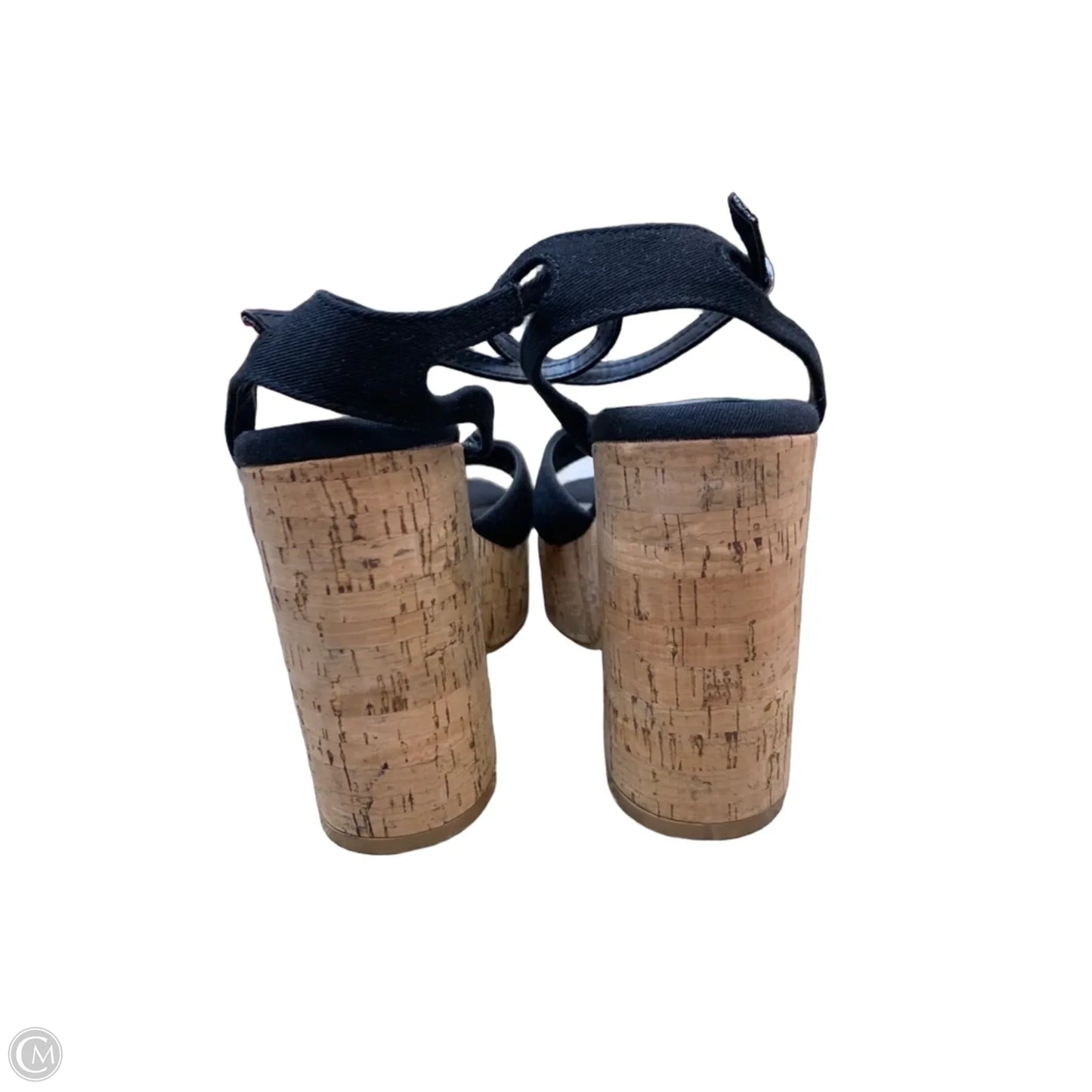 Sandals Heels Block By Madden Girl In Black & Tan, Size: 9