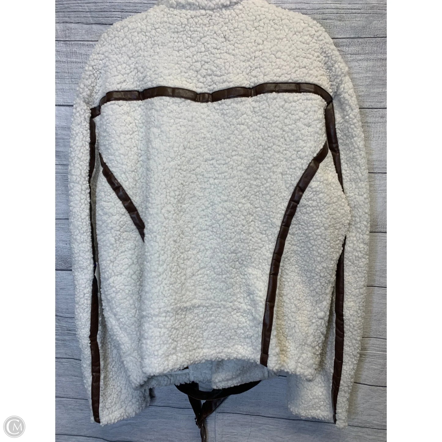 Jacket Faux Fur & Sherpa By Shein In Brown & Cream, Size: Xl