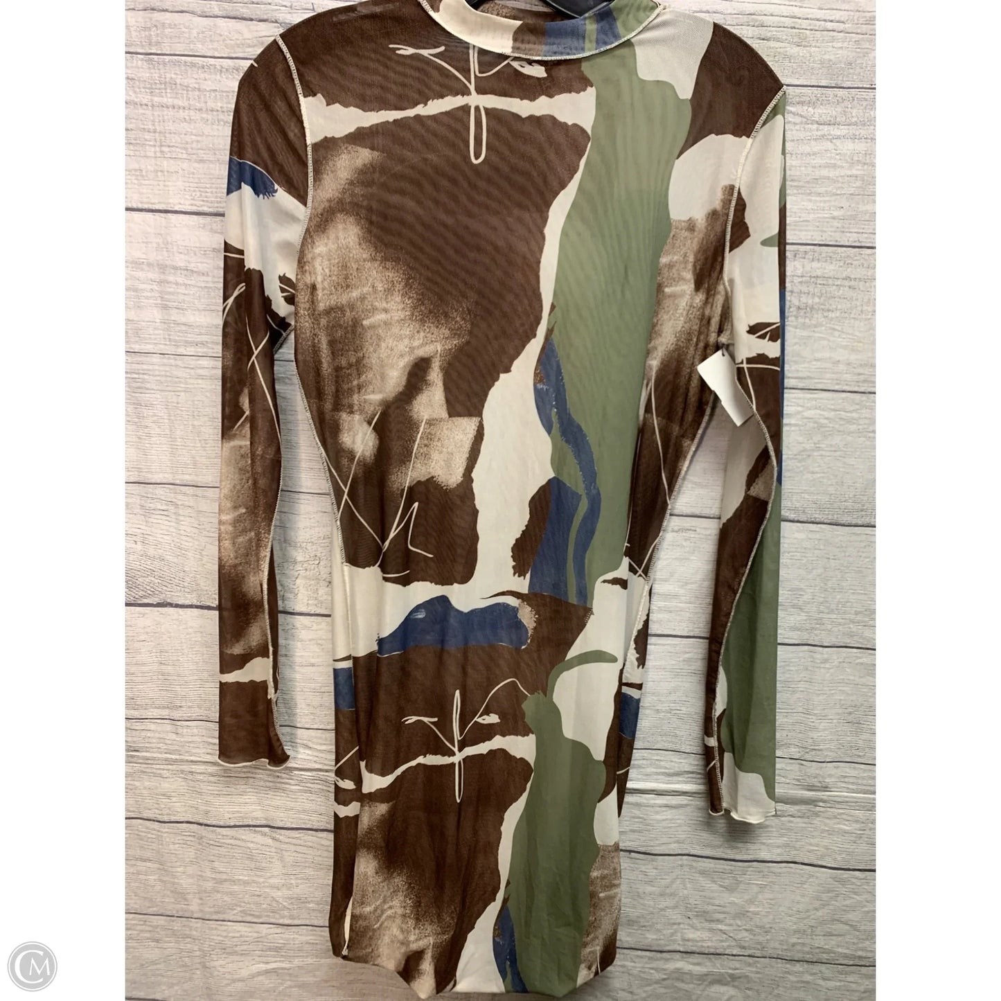 Dress Casual Midi By Fashion Nova In Brown & Green, Size: M