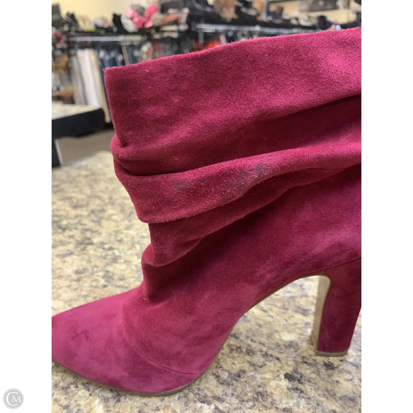 Boots Ankle Heels By Chinese Laundry In Maroon, Size: 9.5