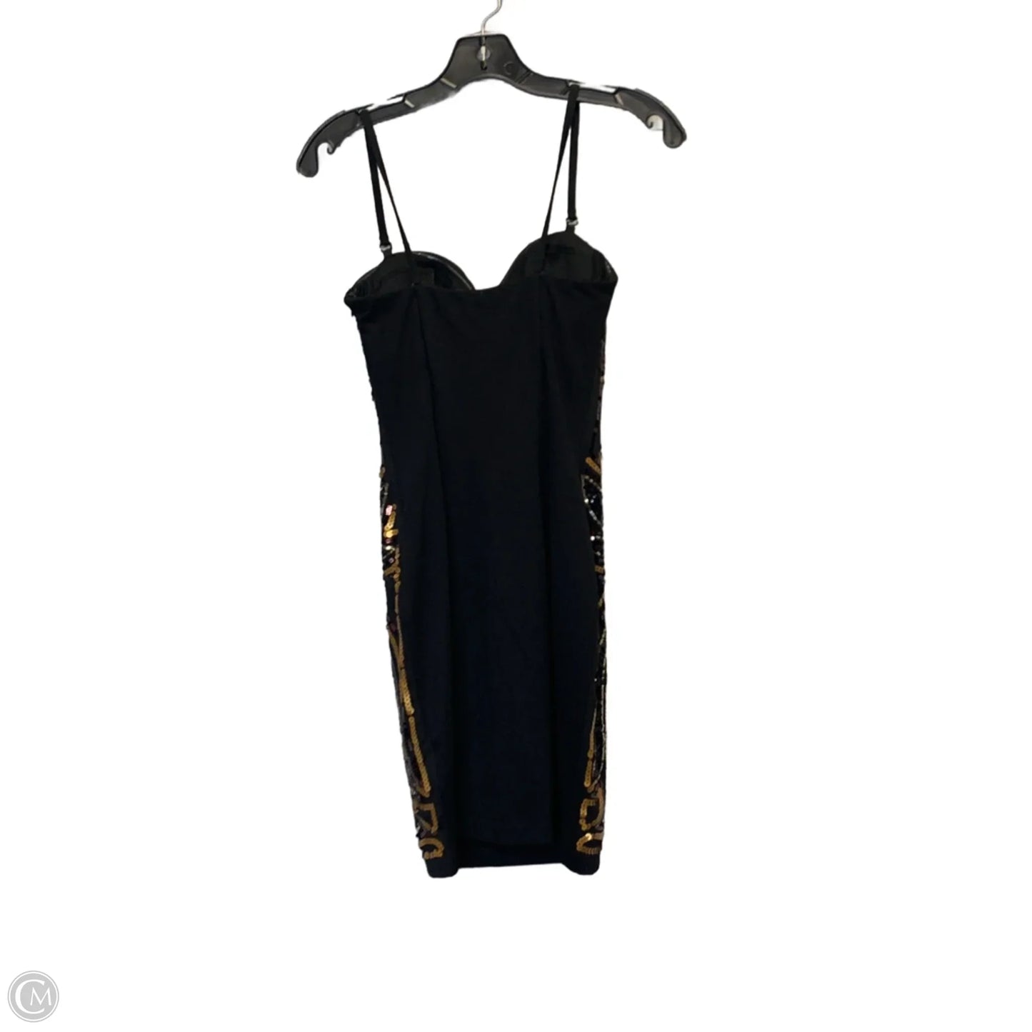 Dress Party Short By H&m In Black & Gold, Size: 6