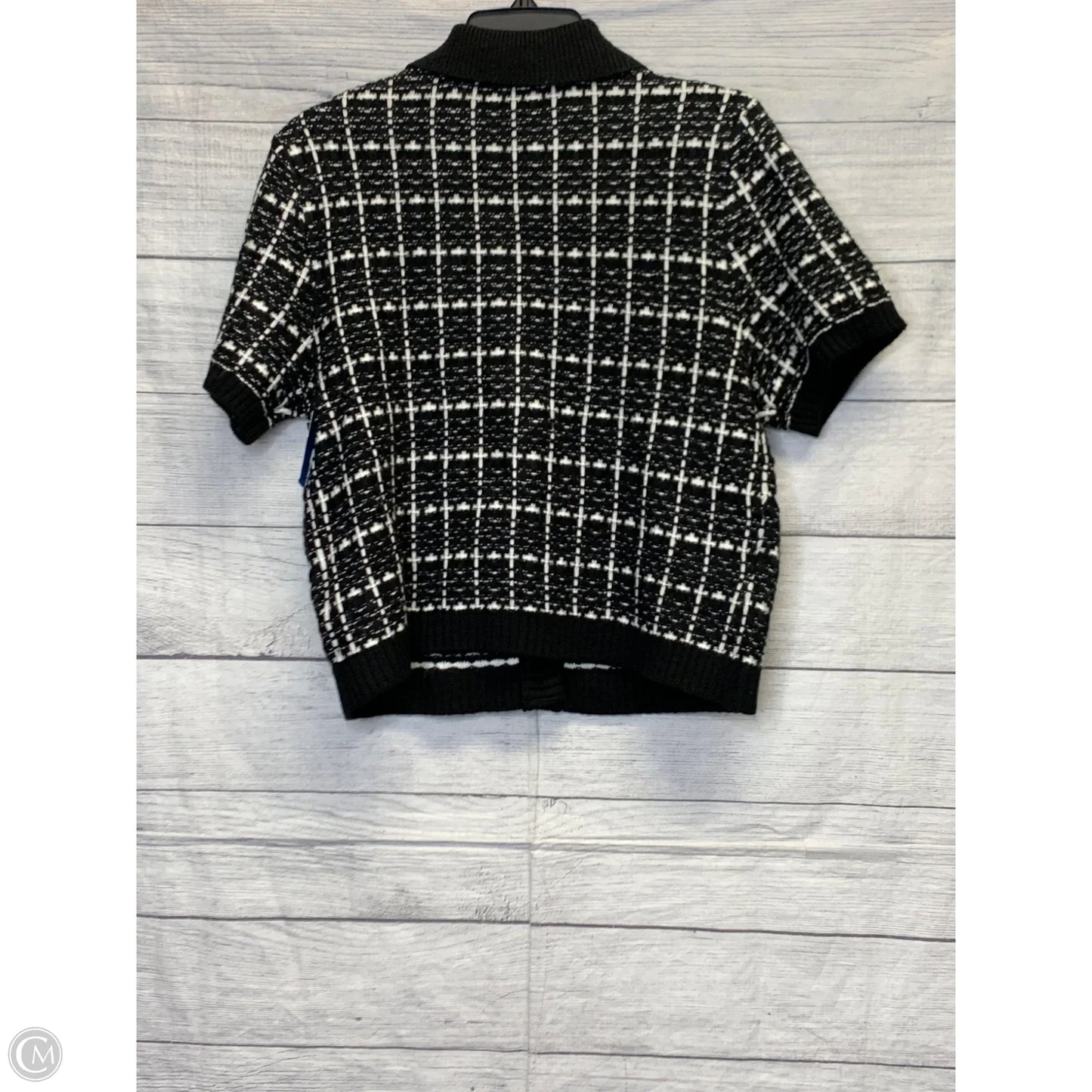 Sweater Short Sleeve By Cmf In Black & White, Size: M