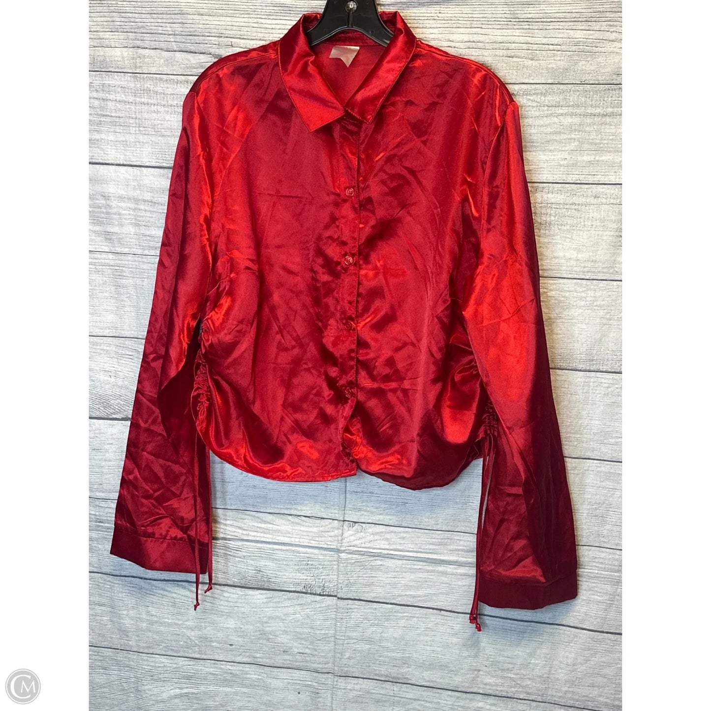 Blouse Long Sleeve By No Boundaries In Red, Size: Xxl