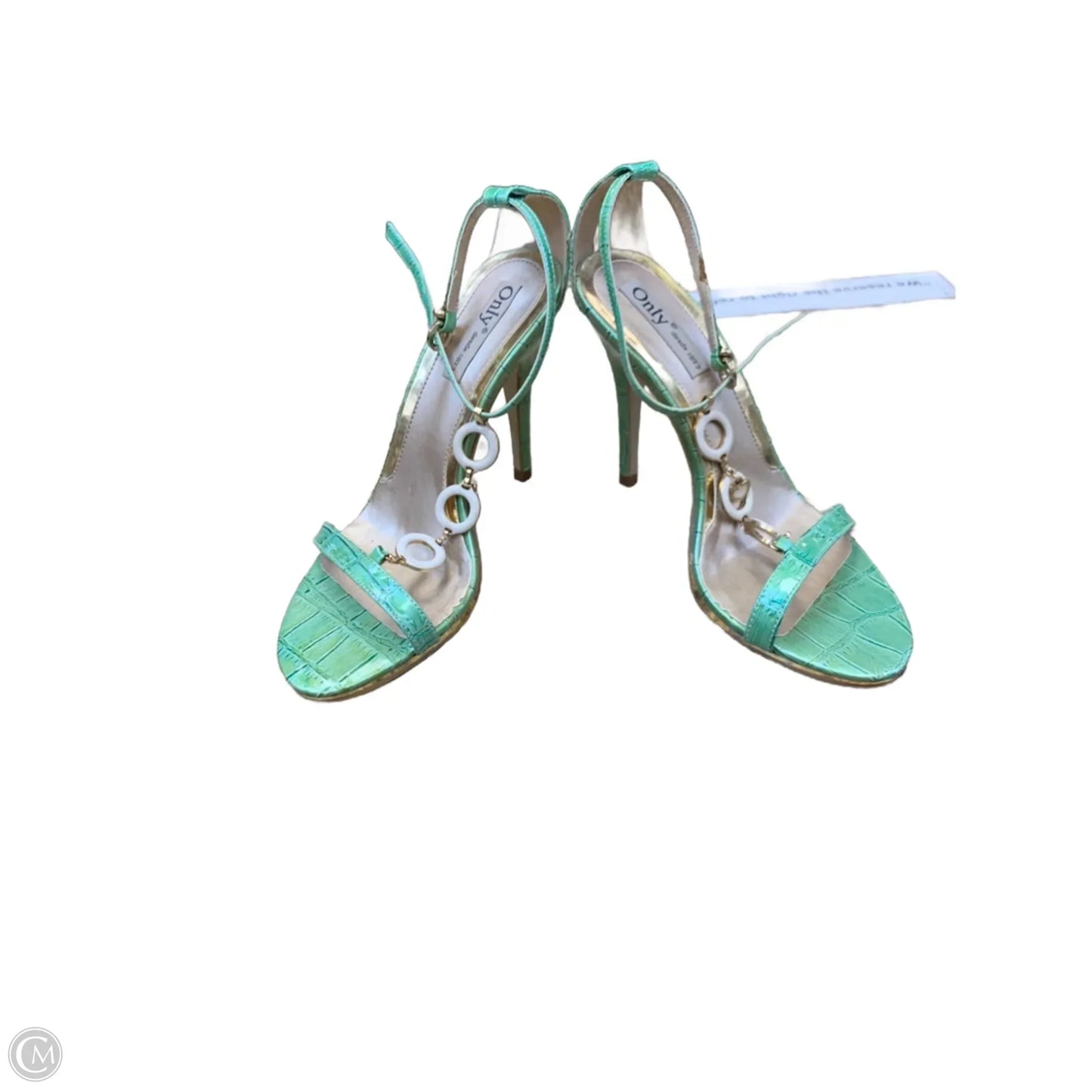 Sandals Heels Stiletto By Cmf In Green, Size: 6