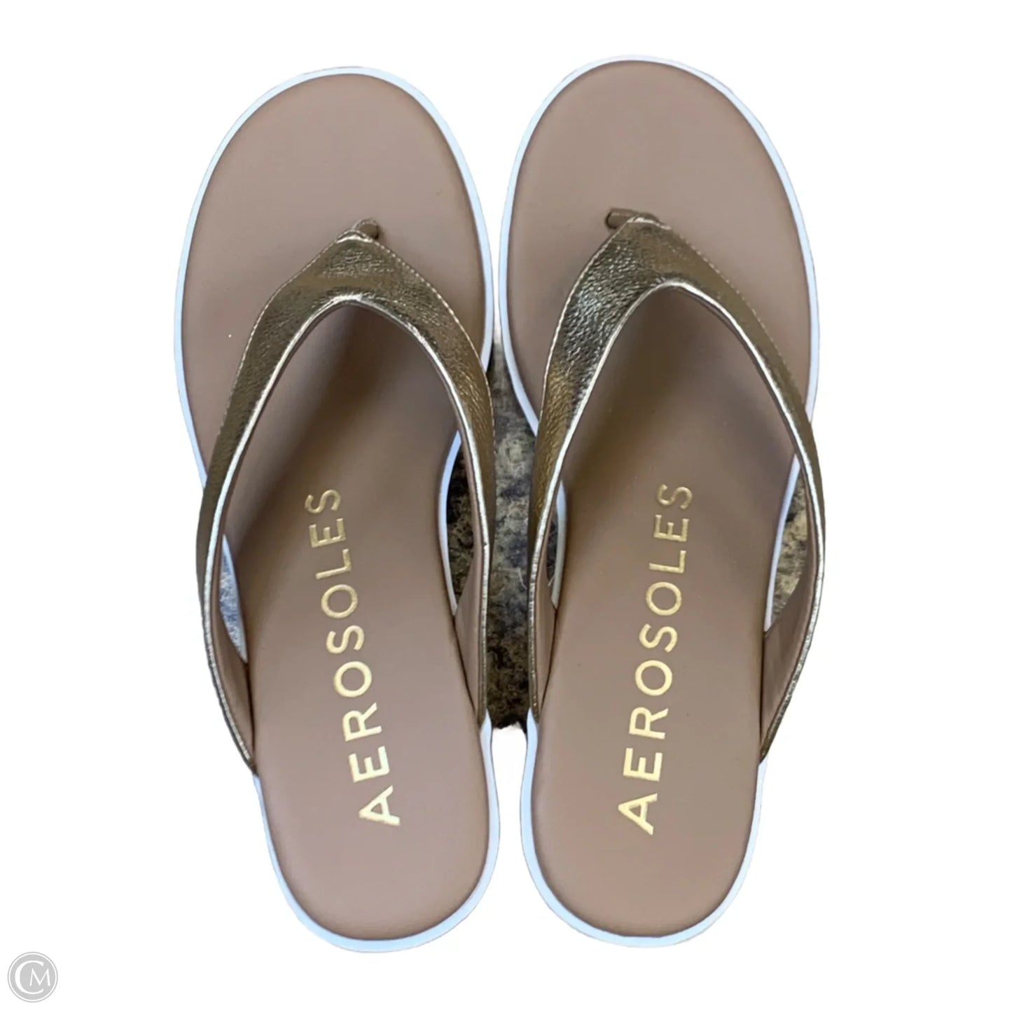 Sandals Flip Flops By Aerosoles In Gold, Size: 9