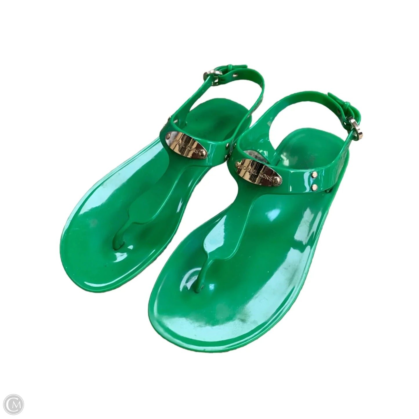Sandals Flats By Michael By Michael Kors In Green, Size: 5.5