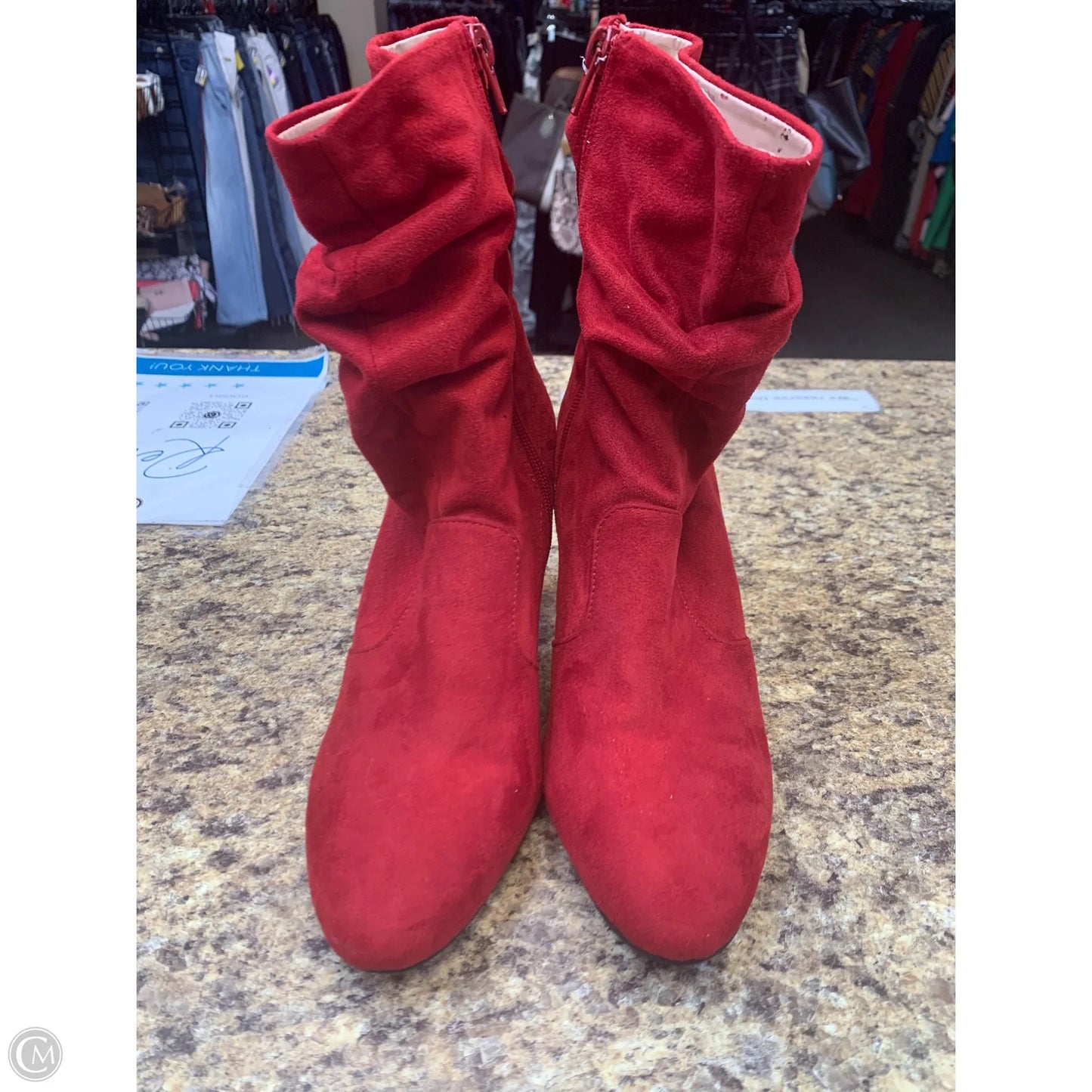 Boots Ankle Heels By Kelly And Katie In Red, Size: 9